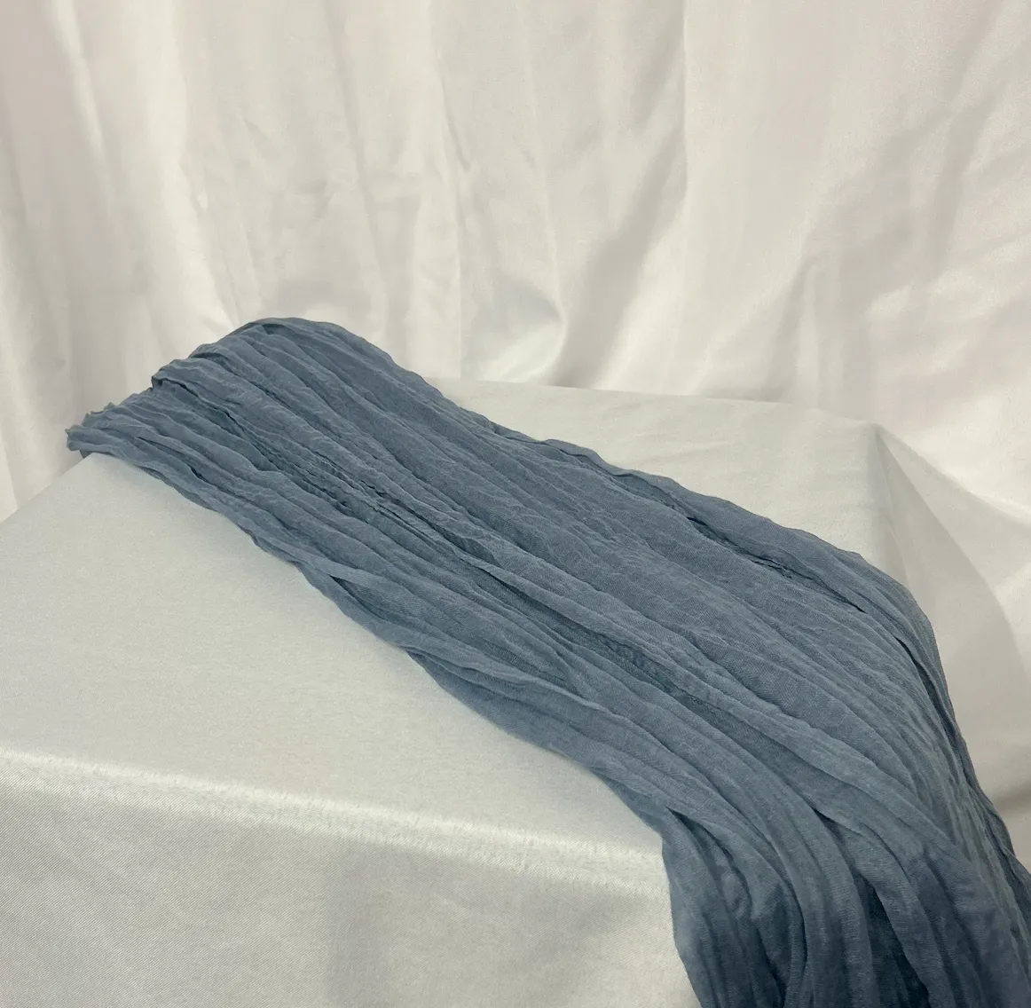 Dusty Blue 10ft Cheesecloth Table Runner