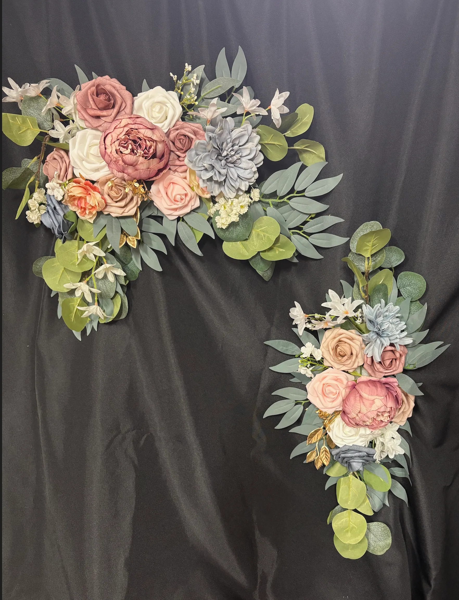 Blue & Mauve 2pc Floral Sign Swag