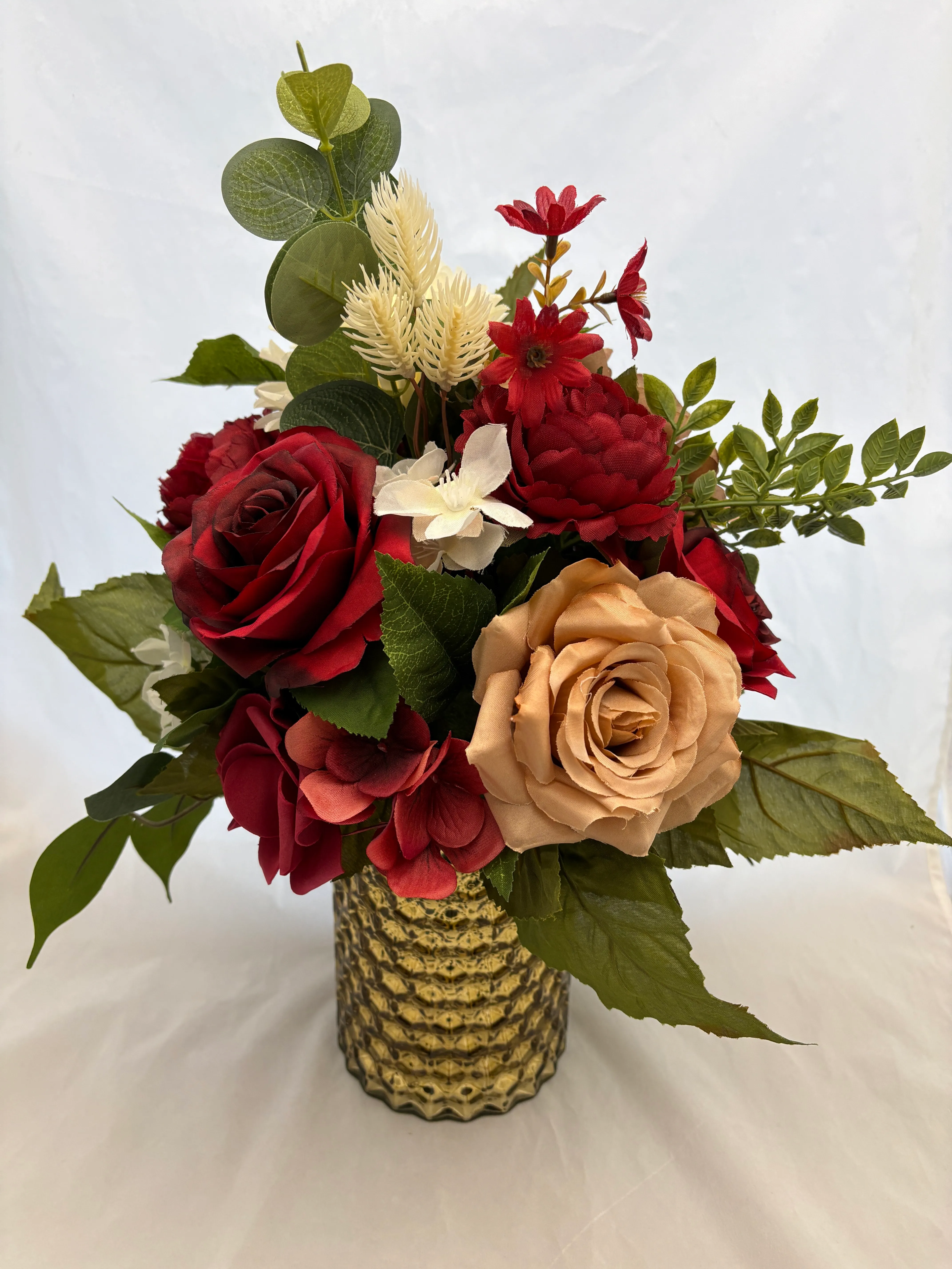 Burgundy Premade Floral Medium Vase