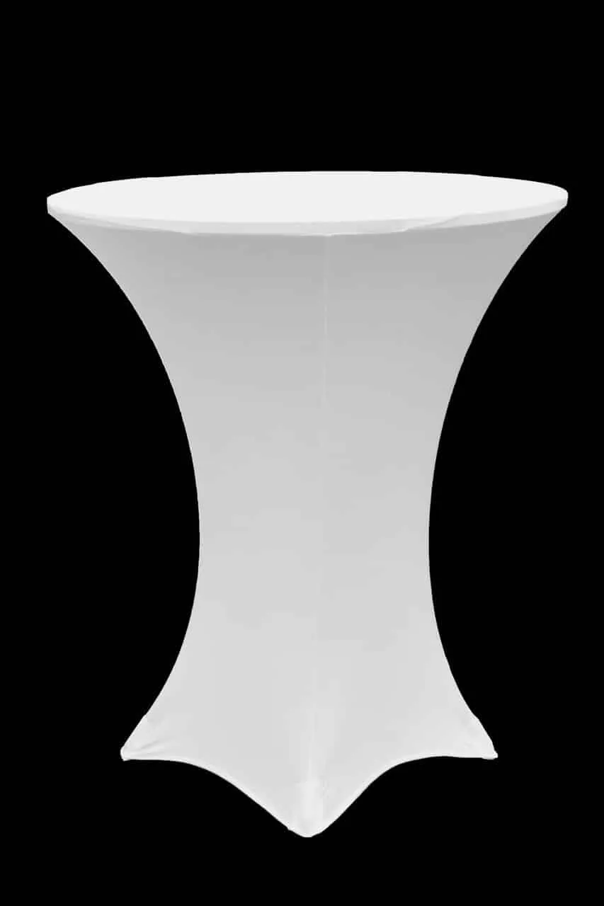 White spandex cocktail tablecloth HILLSIDE EVENTS ONLY