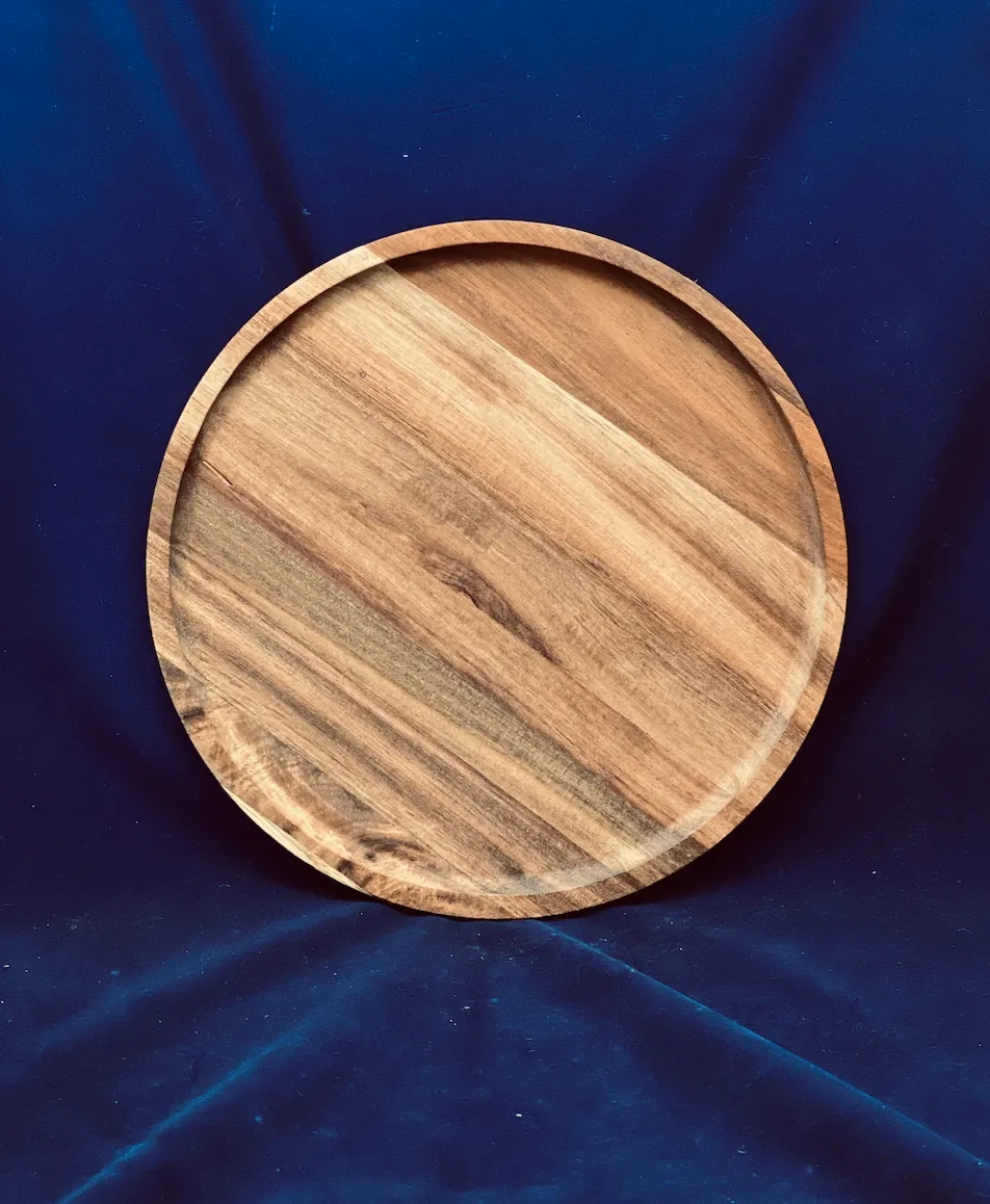 10 inch Round Wood Flat Centerpiece (Set of 12)