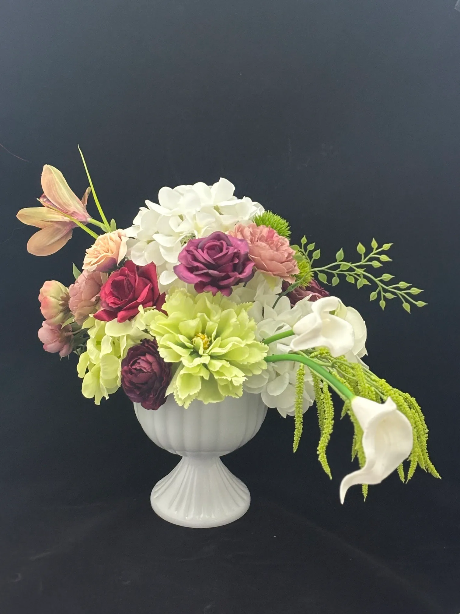 Burgundy & Chartreuse Large Premade Vase Arrangement