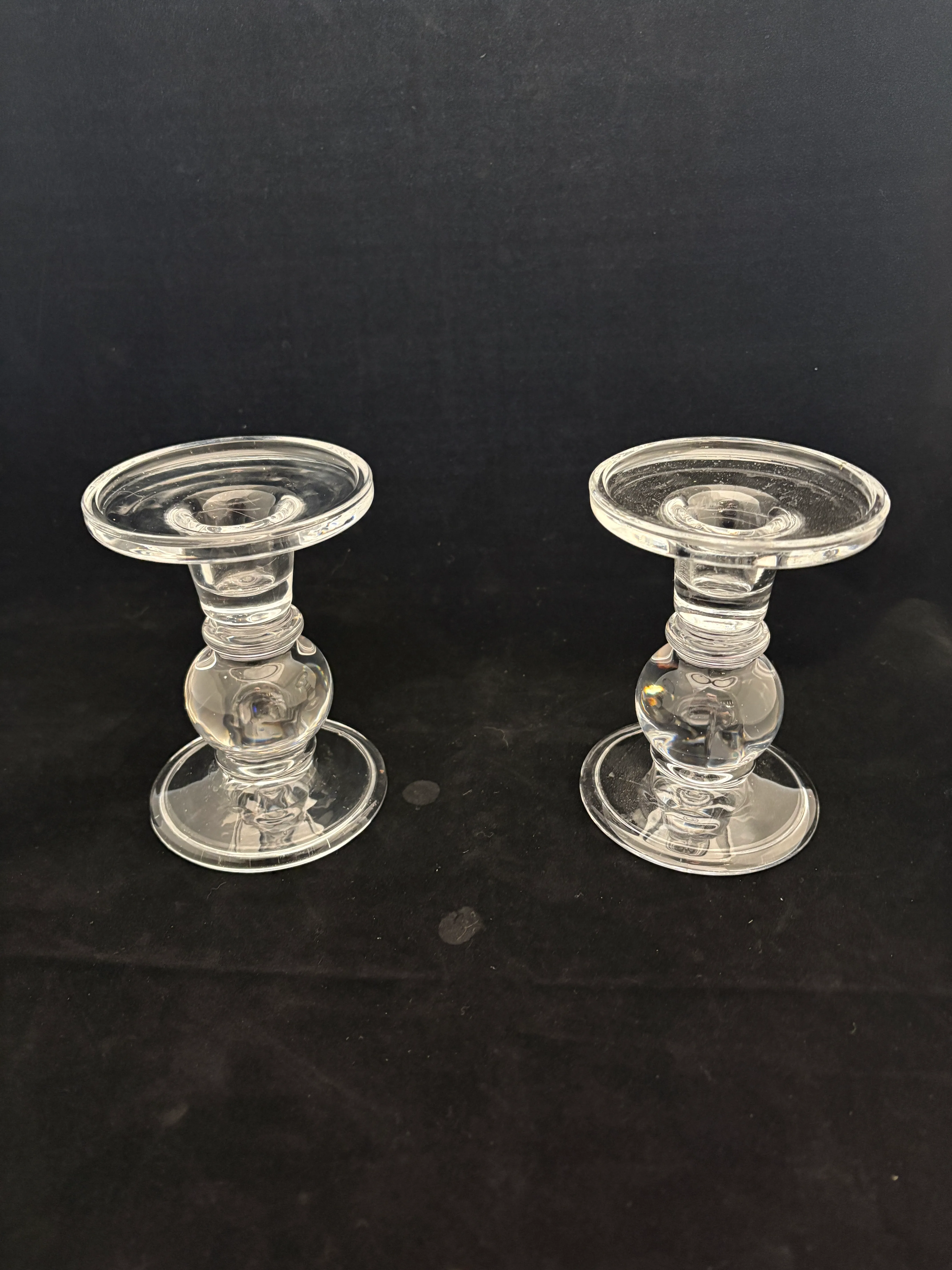 Clear Small Pillar Holder 2pc Set