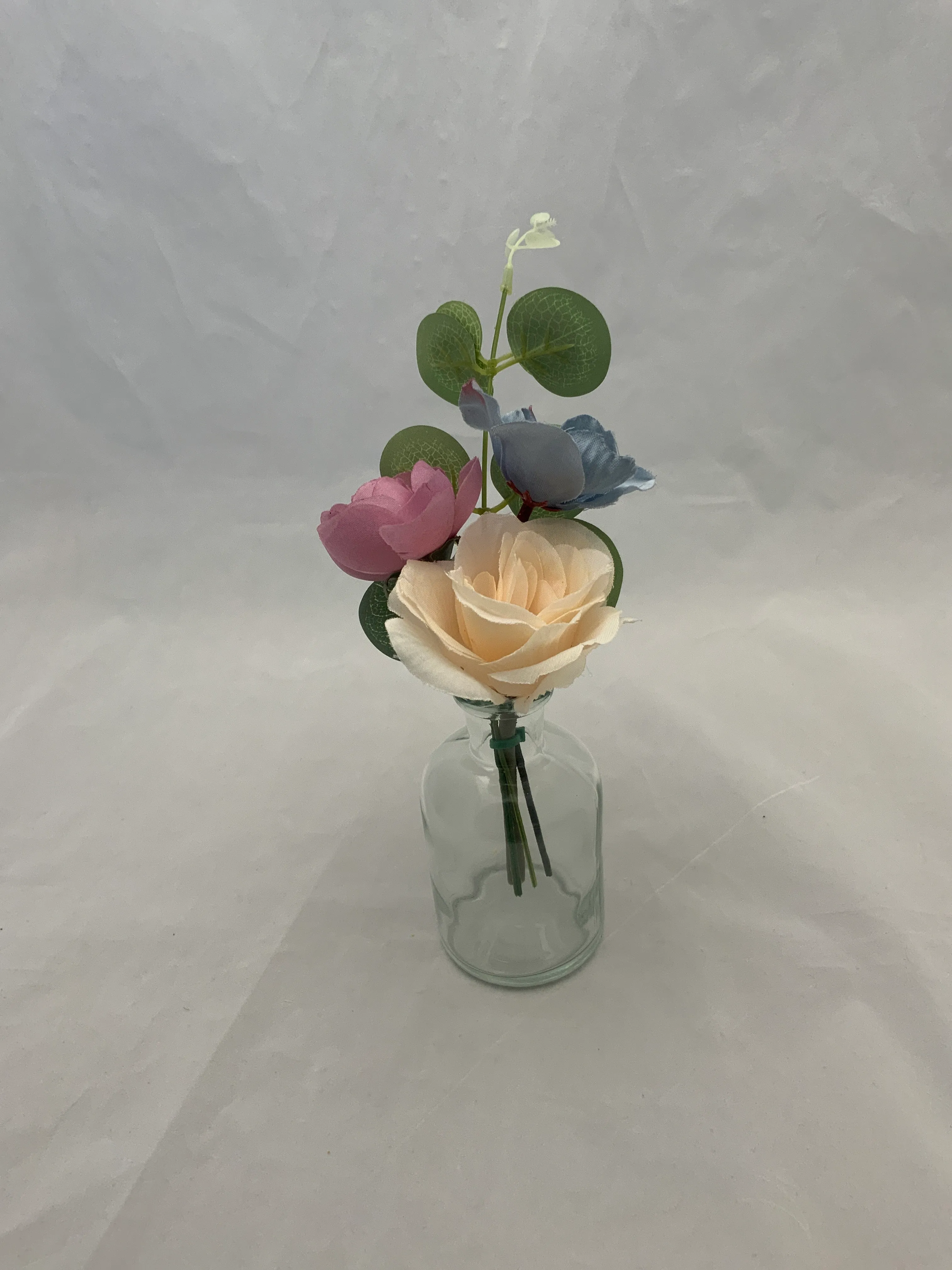 Mauve and Blue Premade Floral Small Vase 2