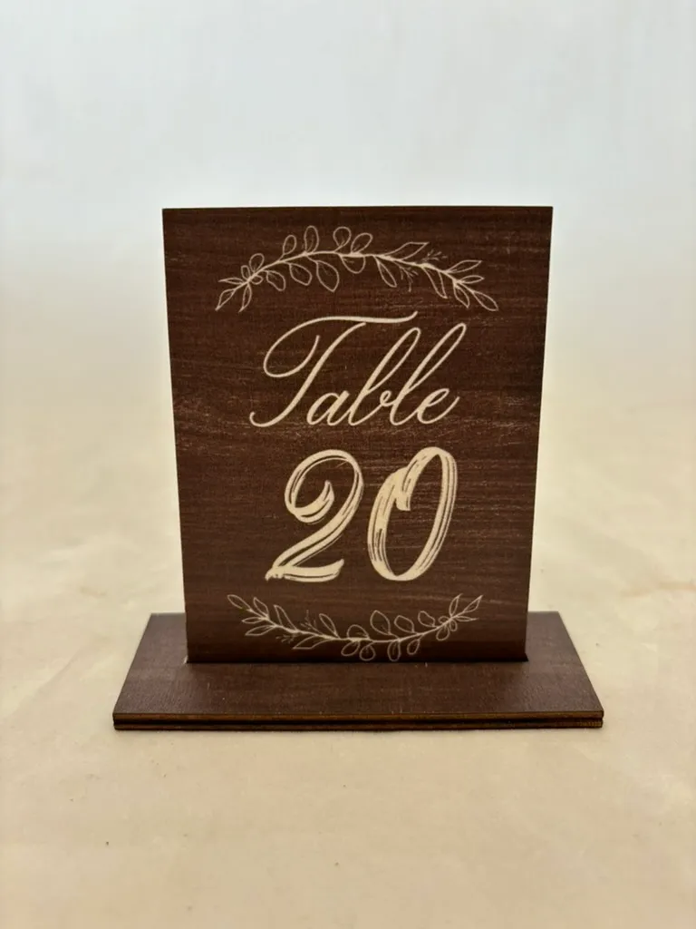 Wood Rustic 1-20 Table Signs