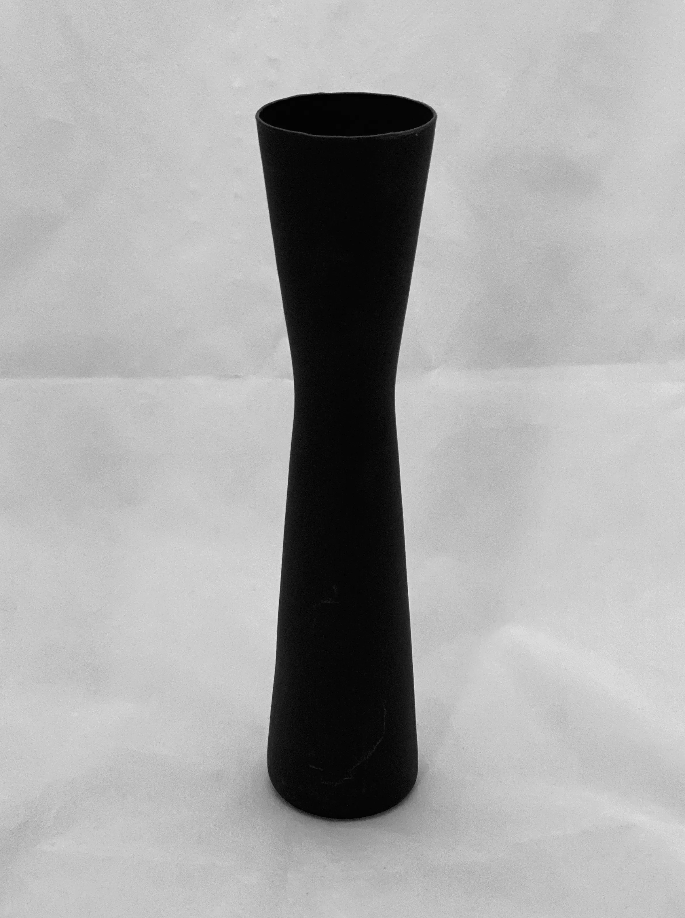 Tall Black Vase—Painted
