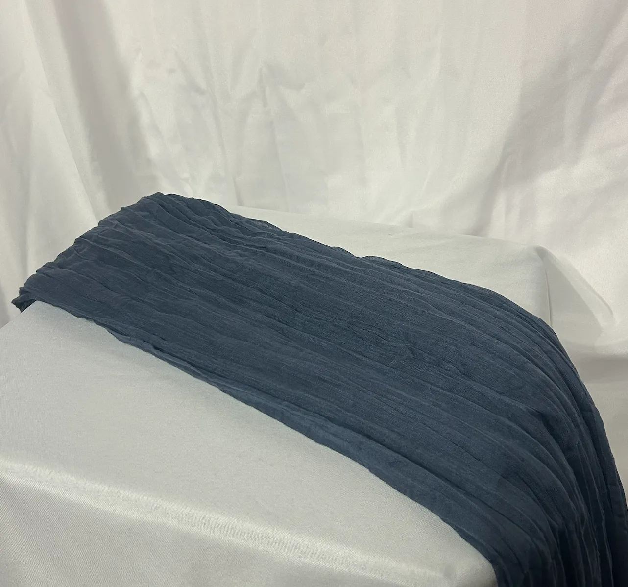 Denim Blue 14 ft Cheesecloth Table Runner