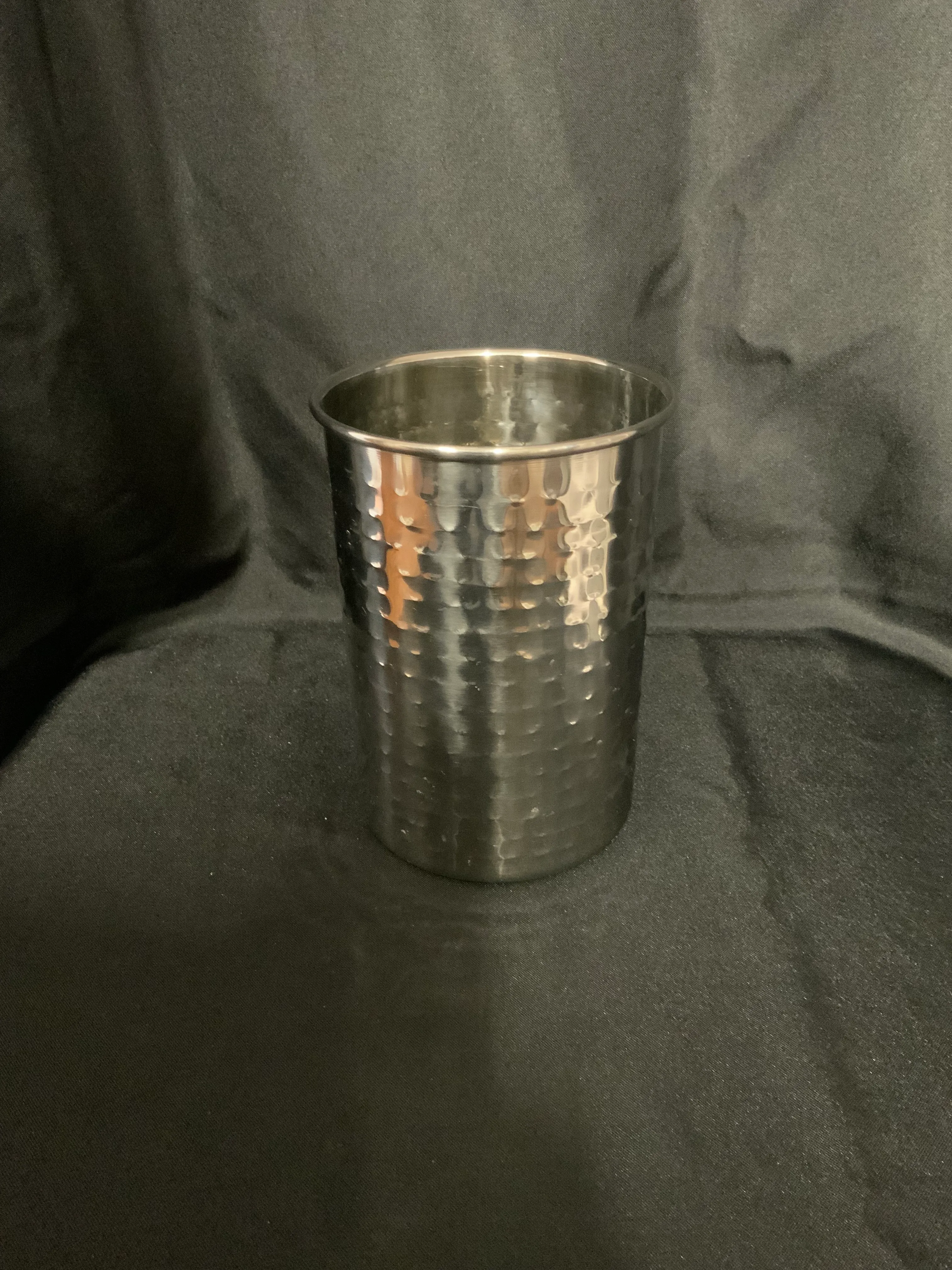 Silver Metal Cylinder Vase 7 Inch