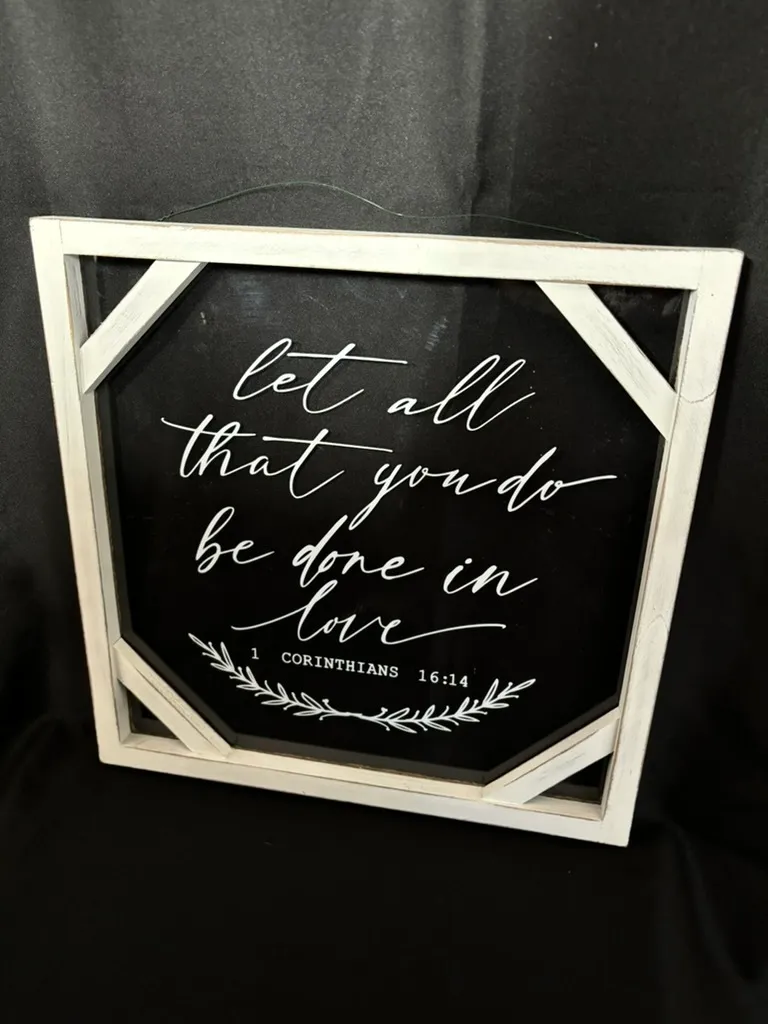 White/Glass 1 Corinthians 16:14 Frame