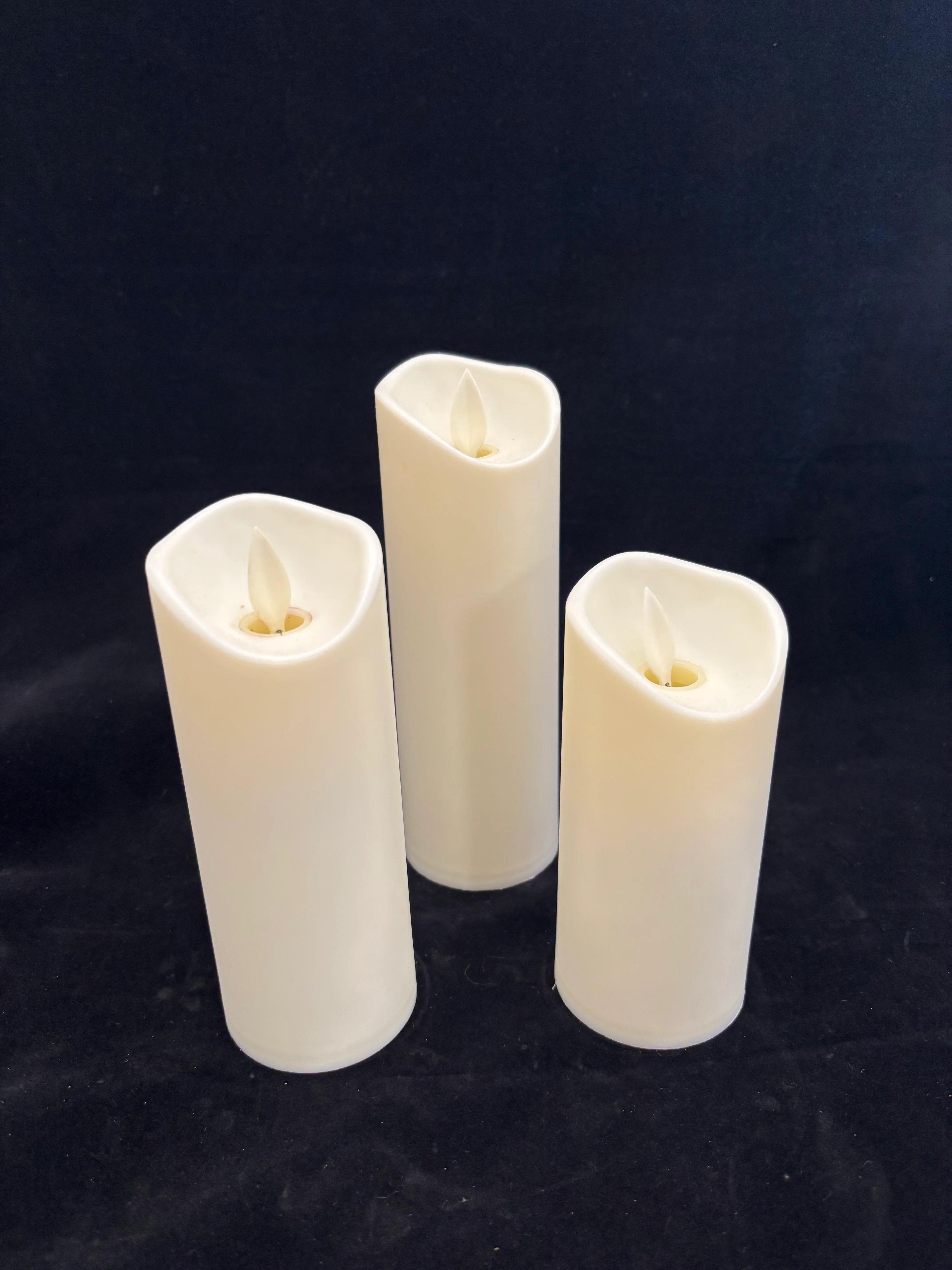 Ivory LED Pillar Candle Set (9)