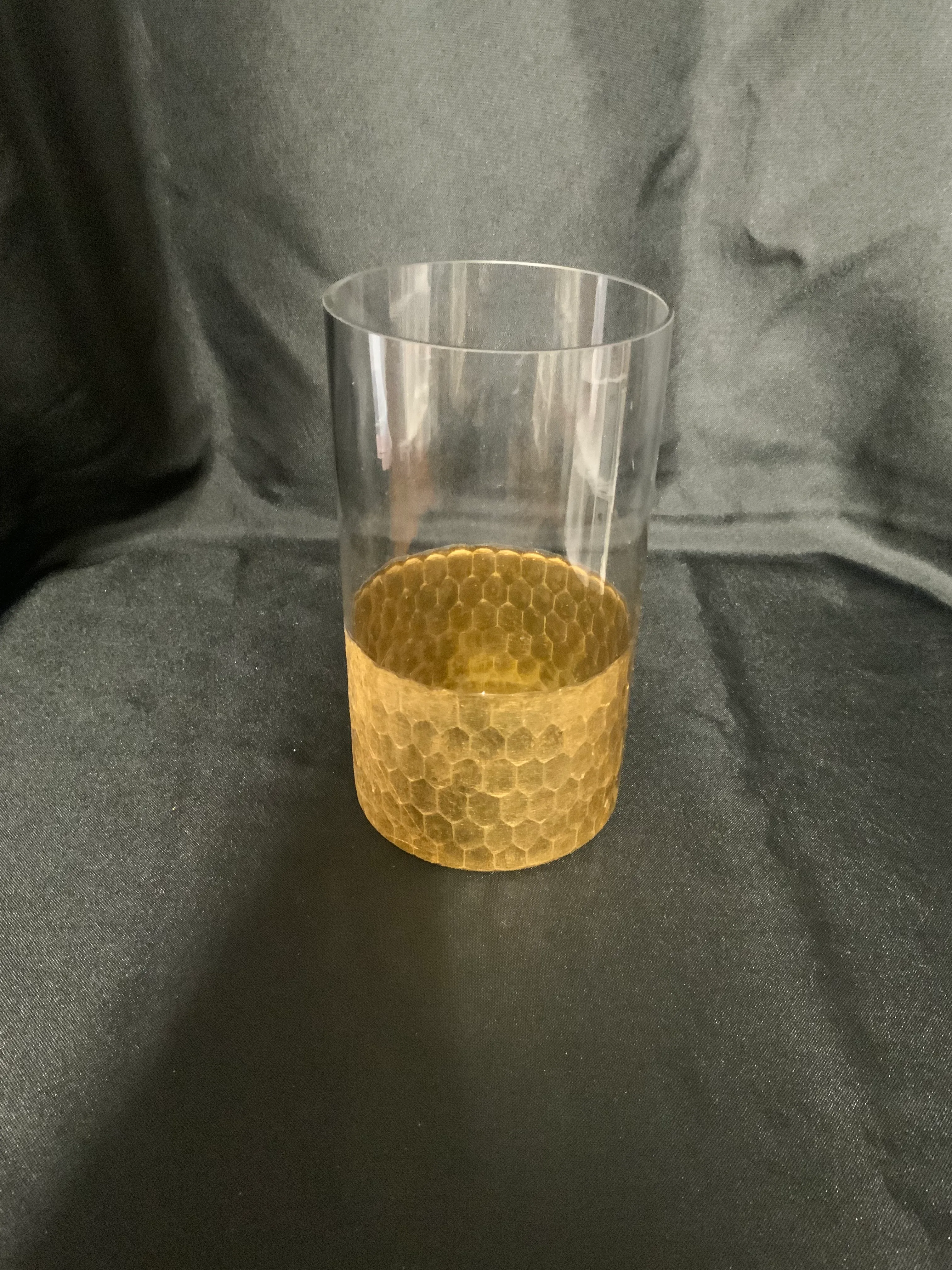 7" x 3.75" Gold and Clear Vase