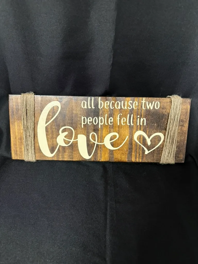 Rustic/Twine "All because..." Sign