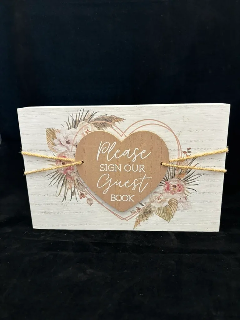 Floral and Heart Guestbook Sign