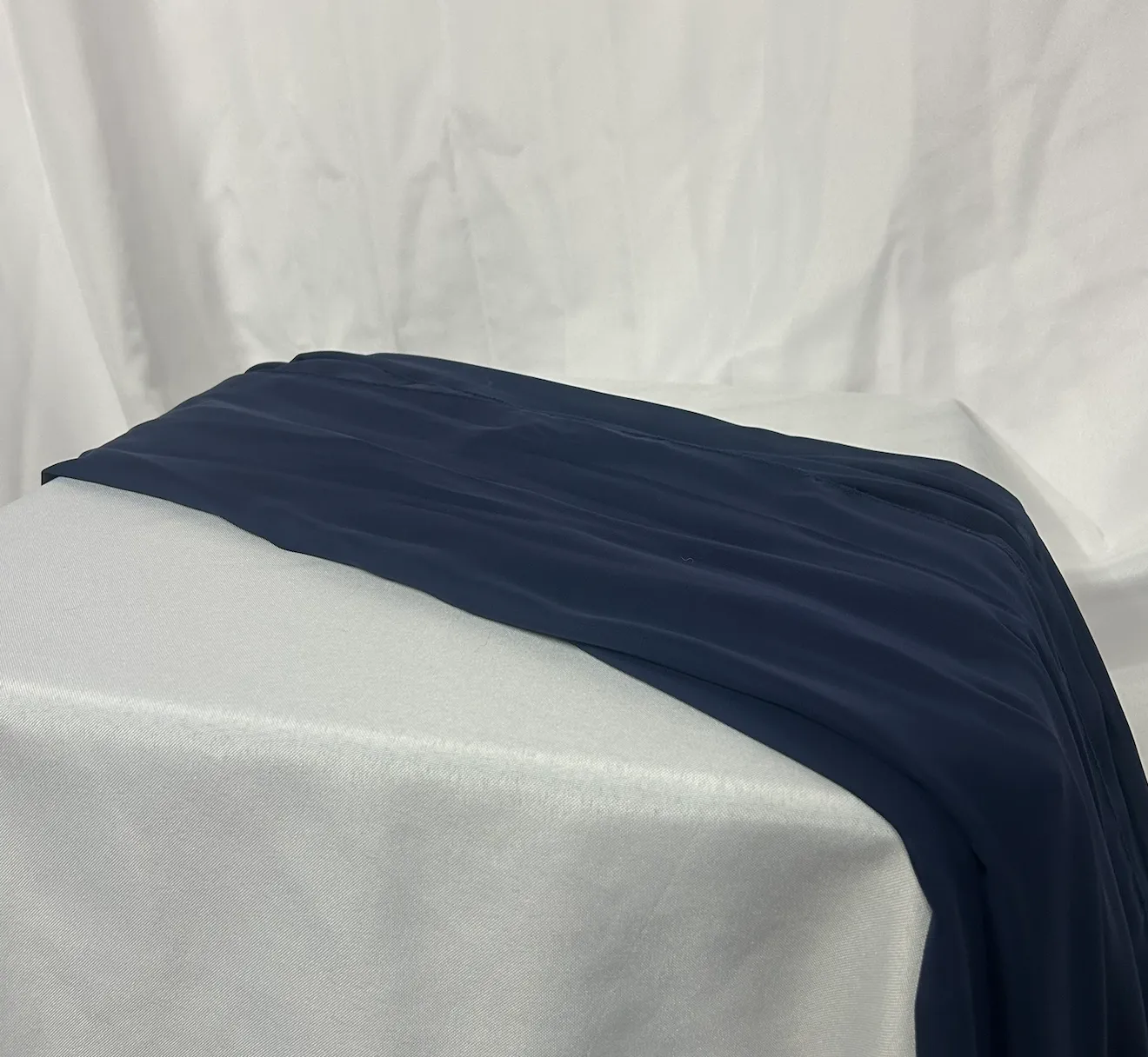Navy 14 ft Chiffon Table Runner