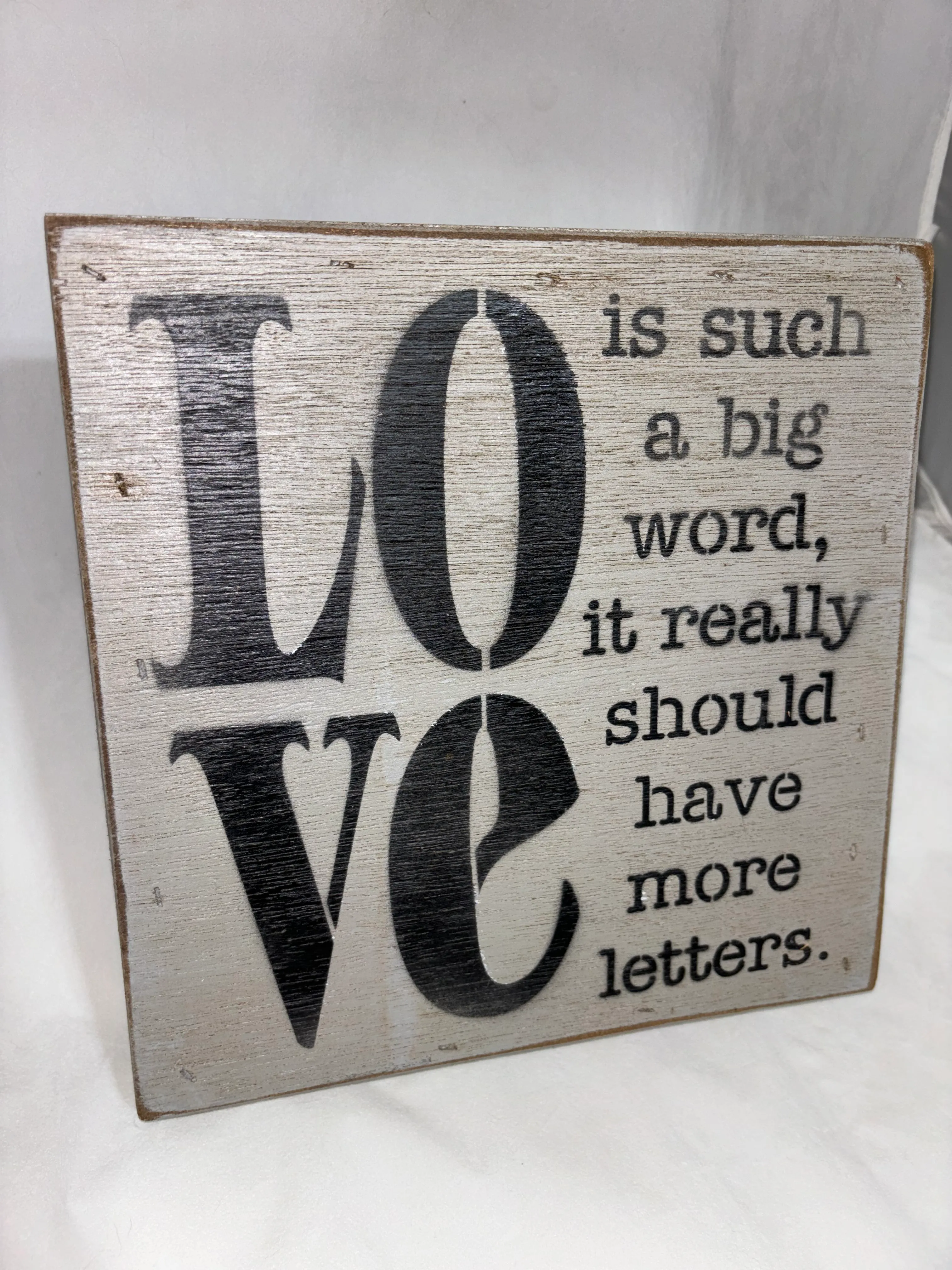 Rustic White LOVE Sign