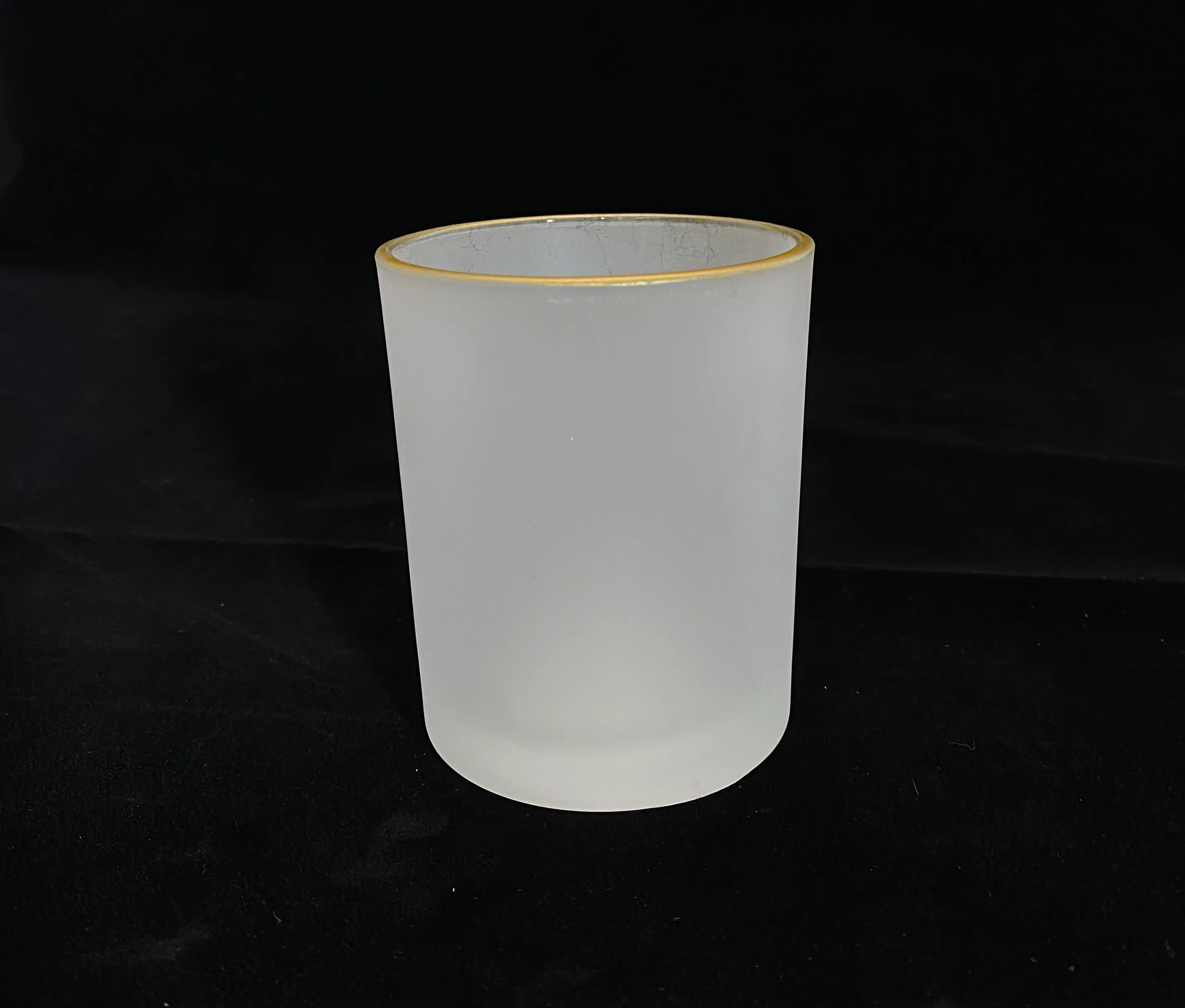 Frosted Votive with Gold Rim