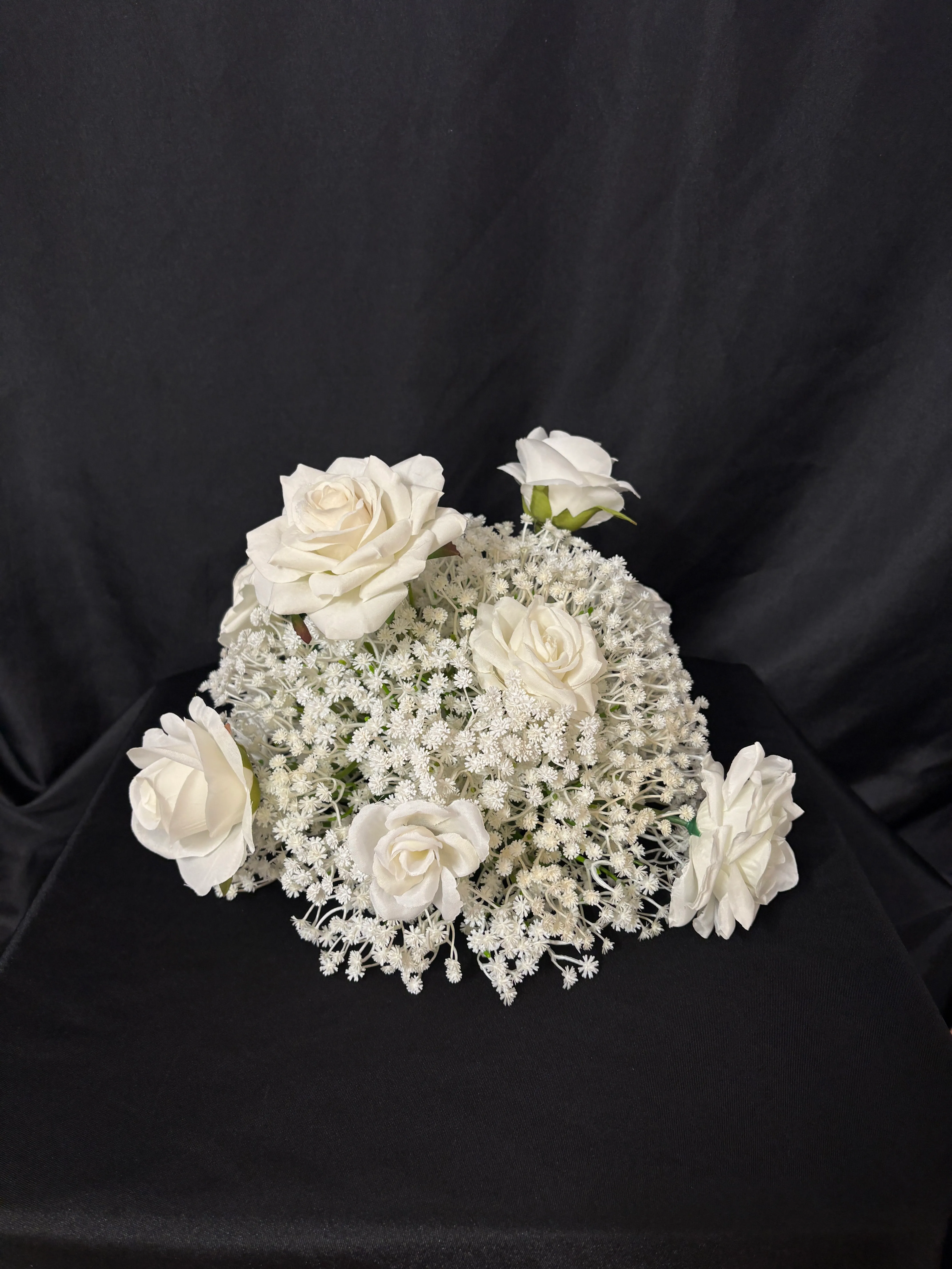 White & Baby's Breath Centerpiece or Aisle Arrangement 