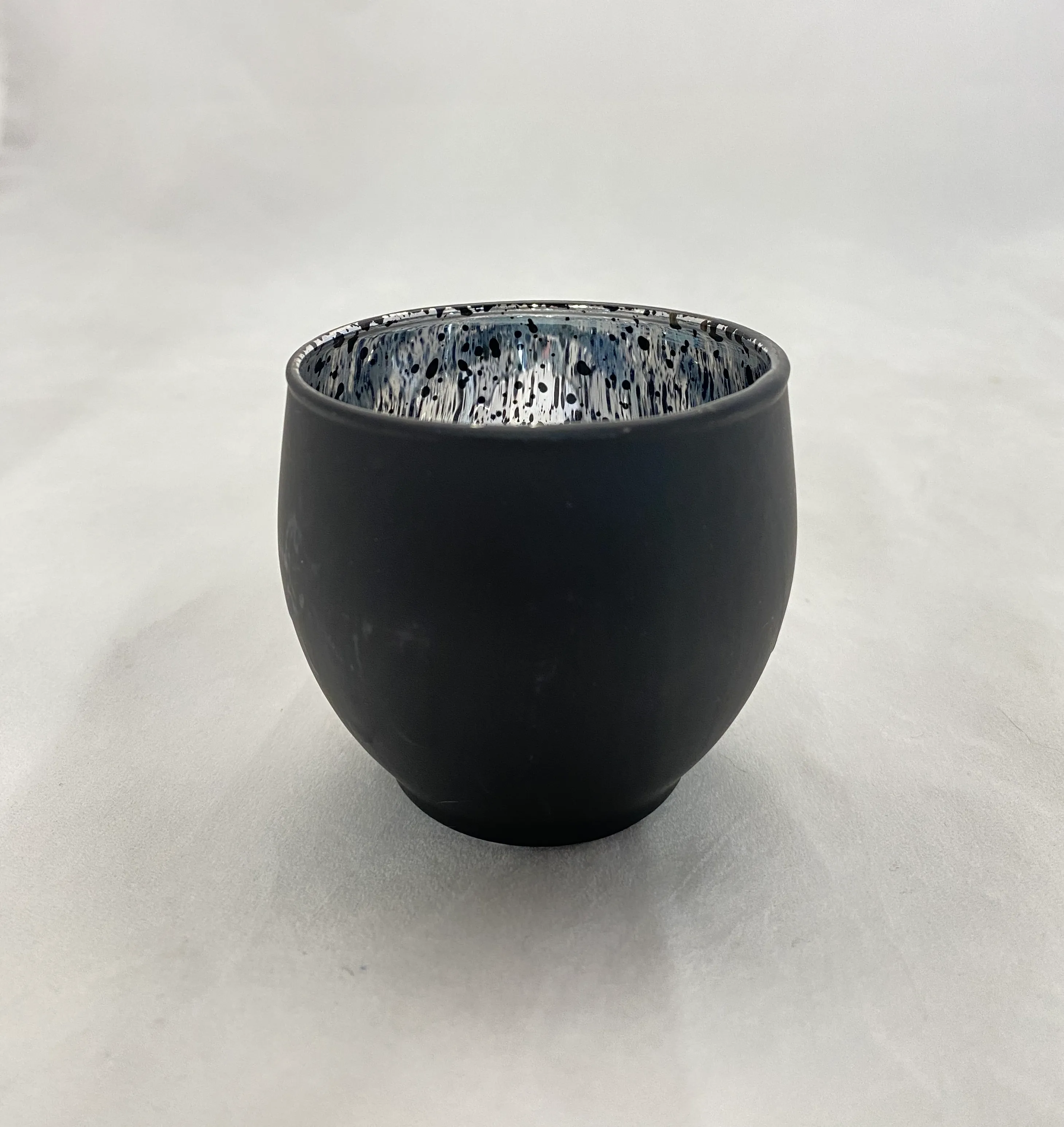 Black Round Votive—Painted