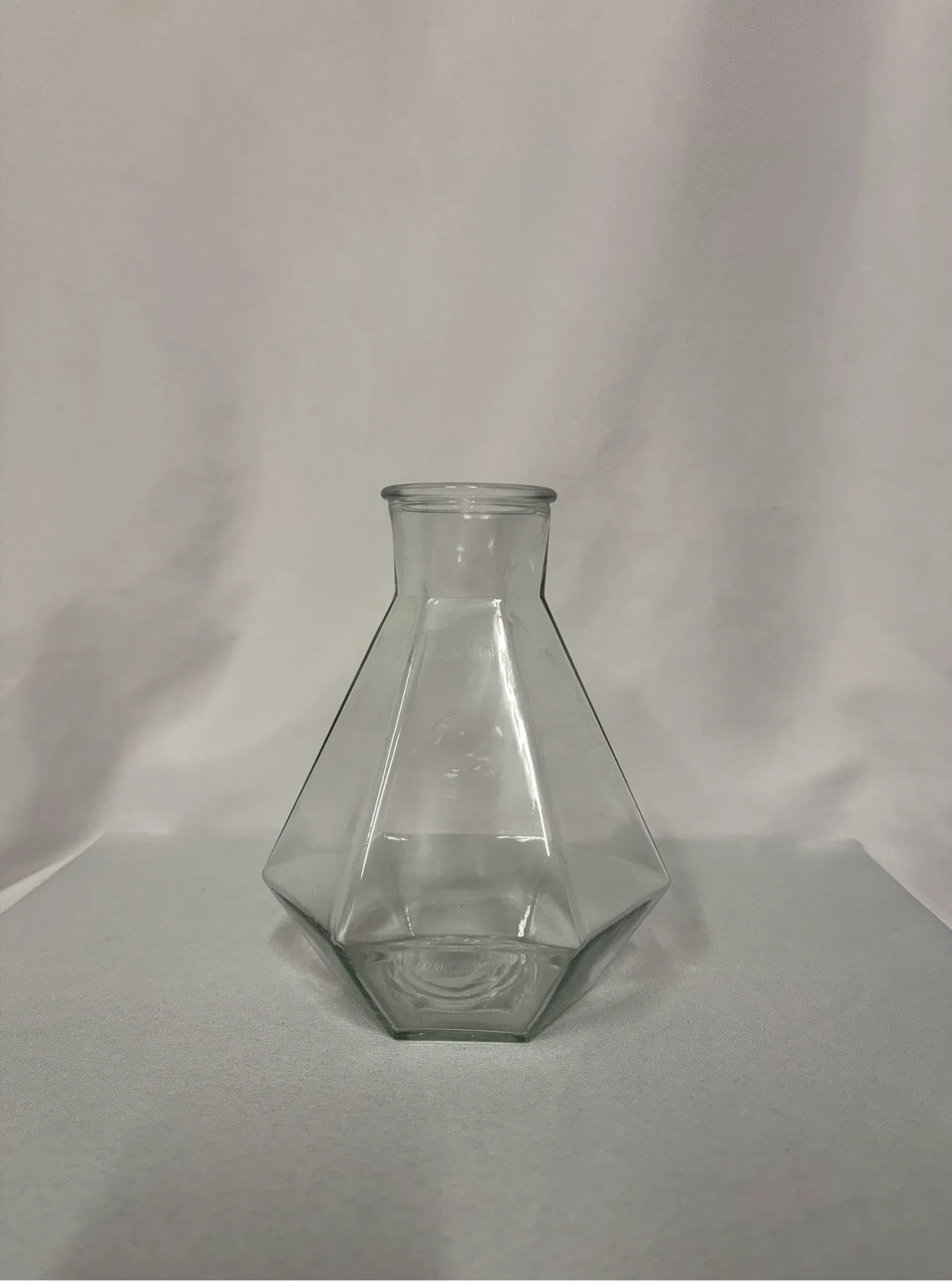 Clear Geometric Vase 