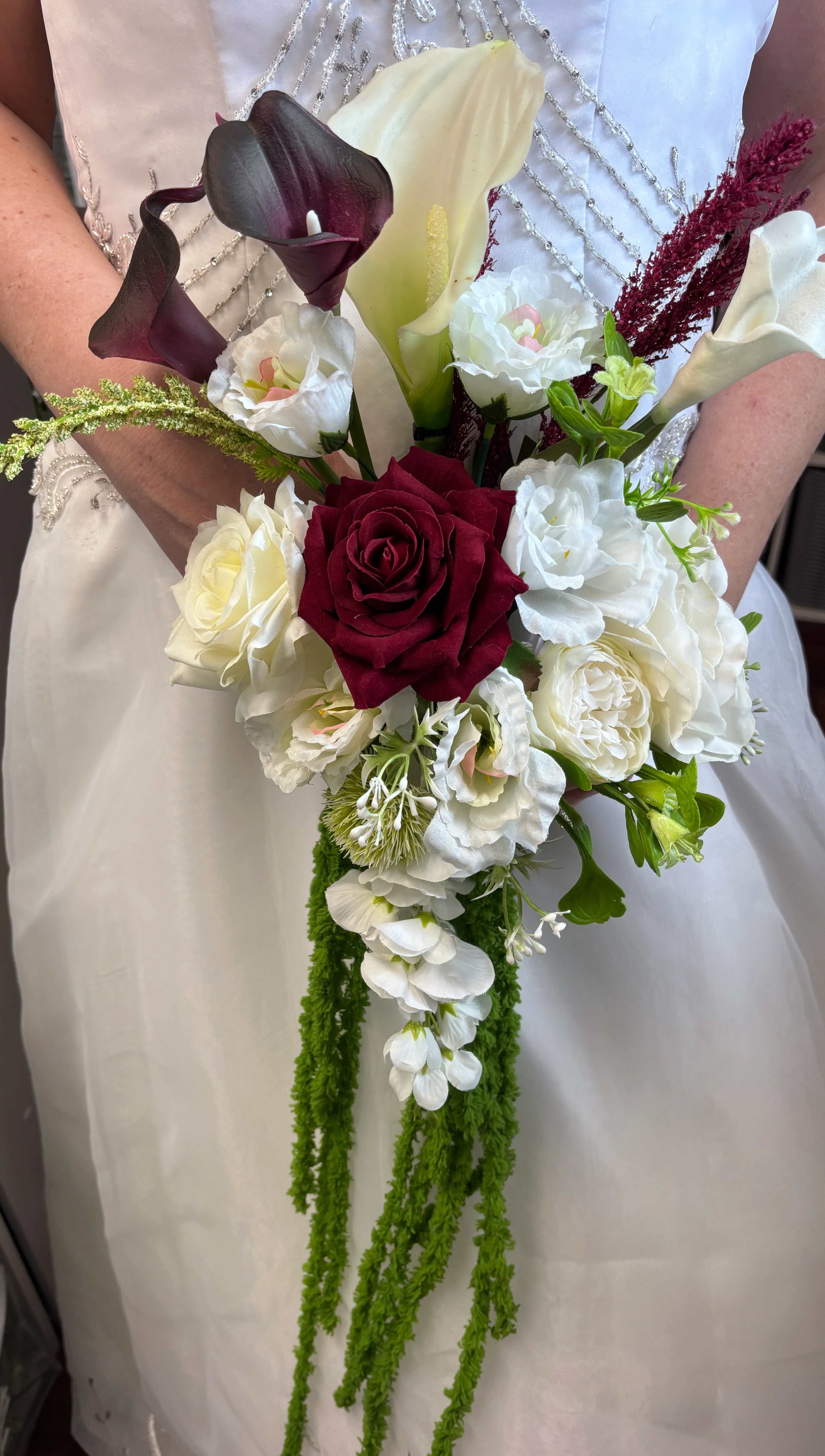 Burgundy & Chartreuse Bride’s Bouquet 