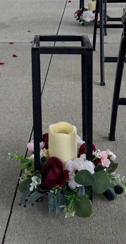 Rustic Wood Black Lantern Large