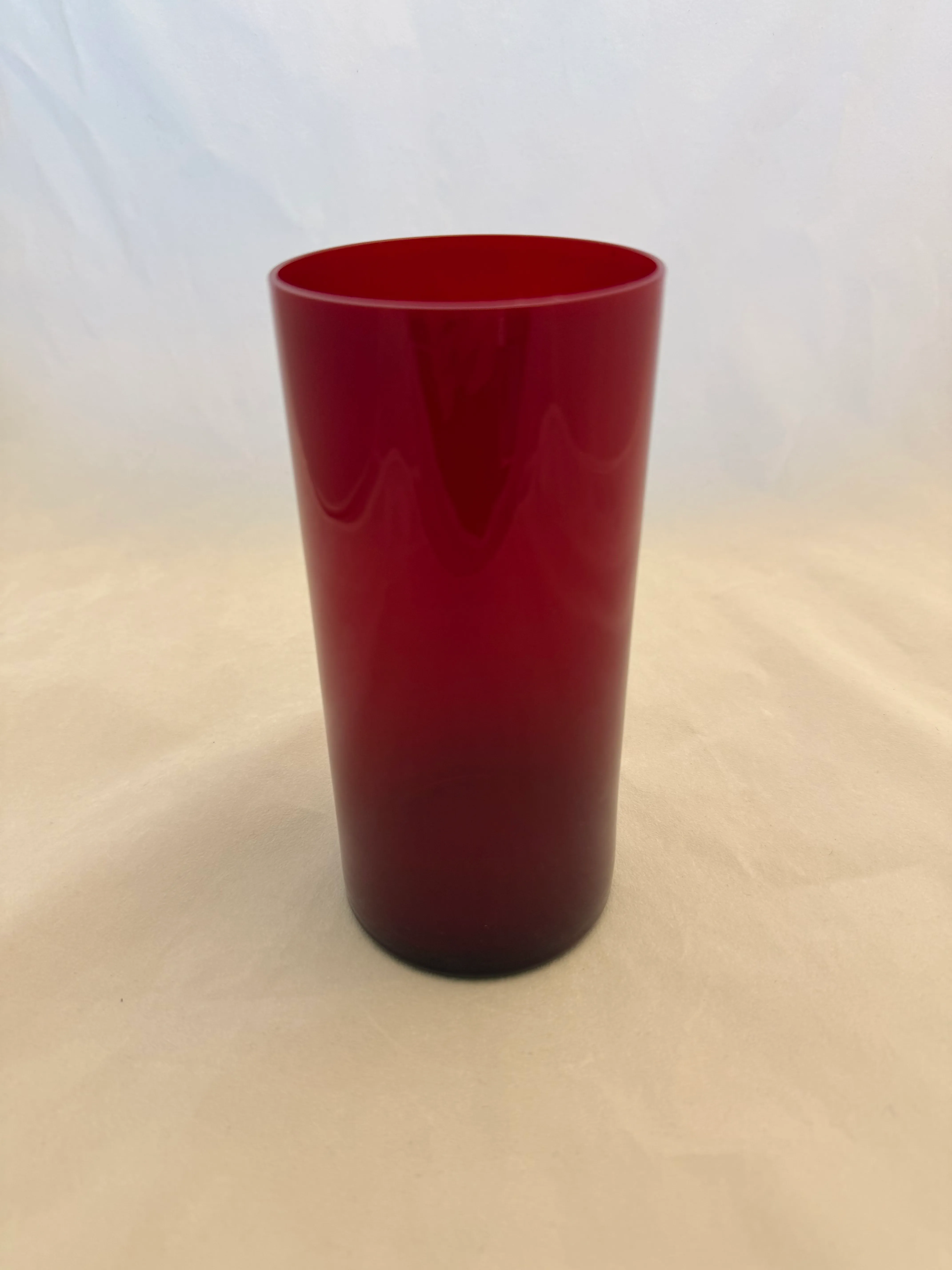 6.5" by 2.75" Red Cylinder Vase