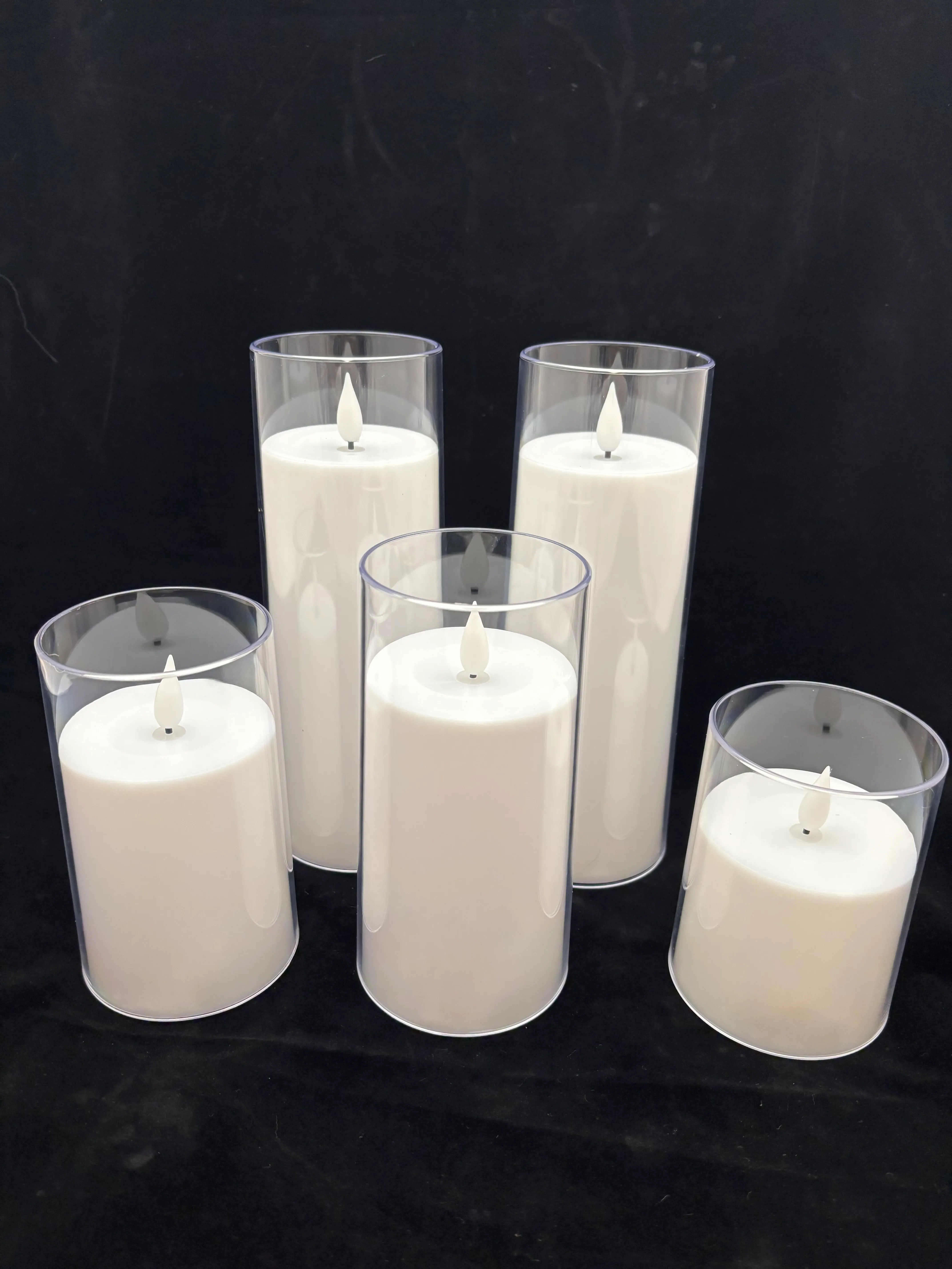 5pc Set White with Vase 