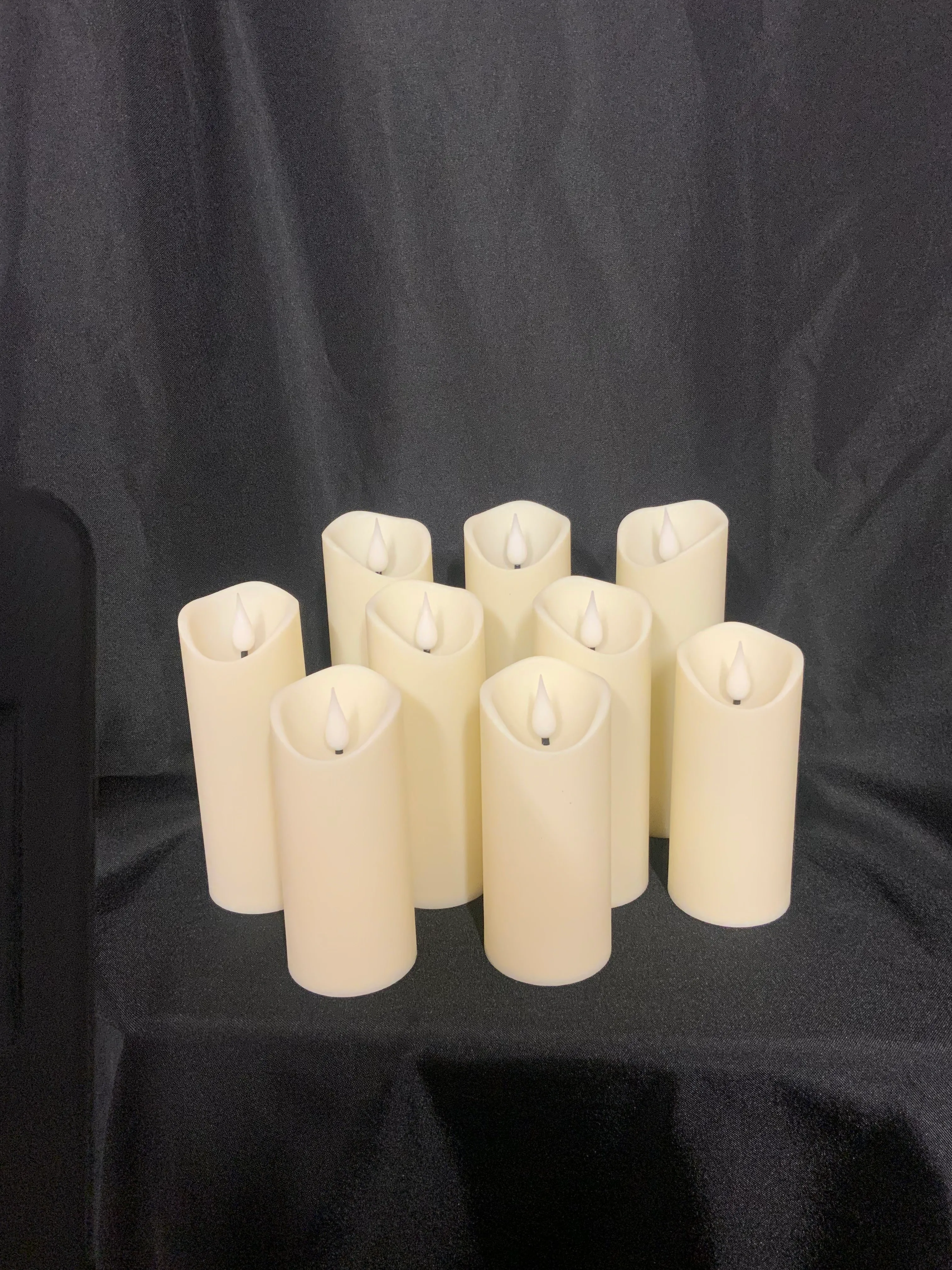 Ivory LED Pillar Candle Set 2 (9)