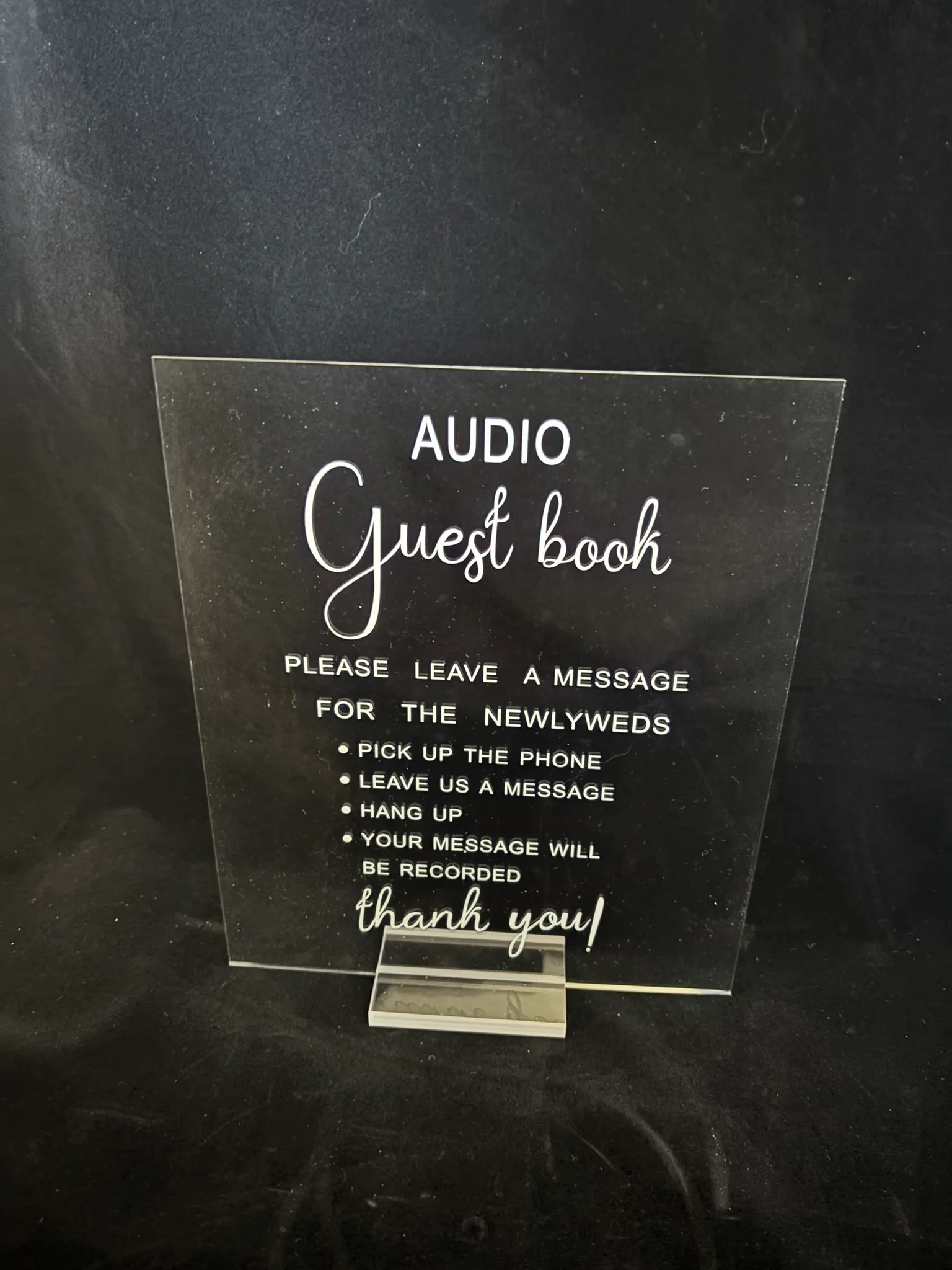 Audio Guestbook Instructions Sign