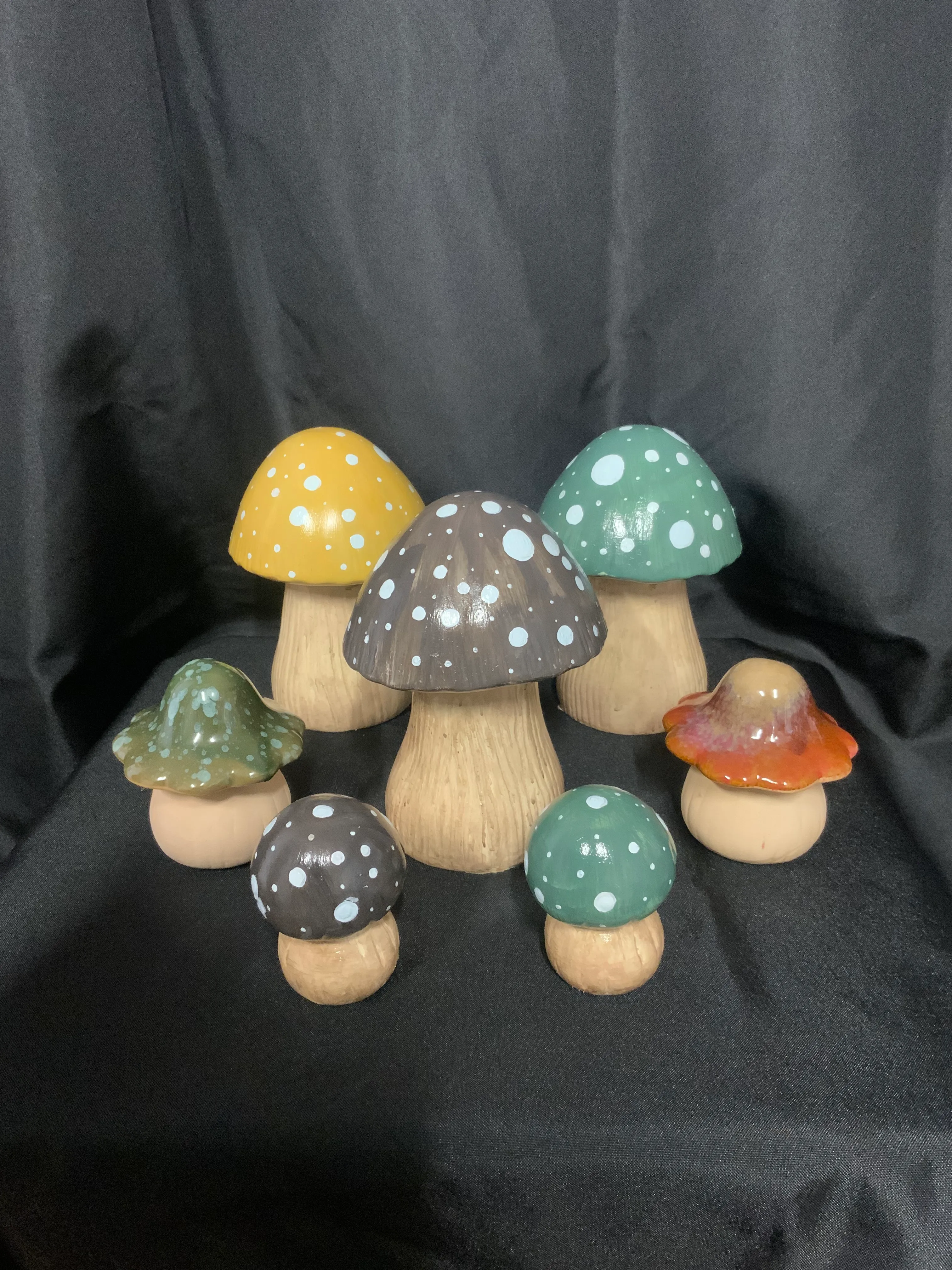Ceramic Woodland Mushrooms (Set of 7)