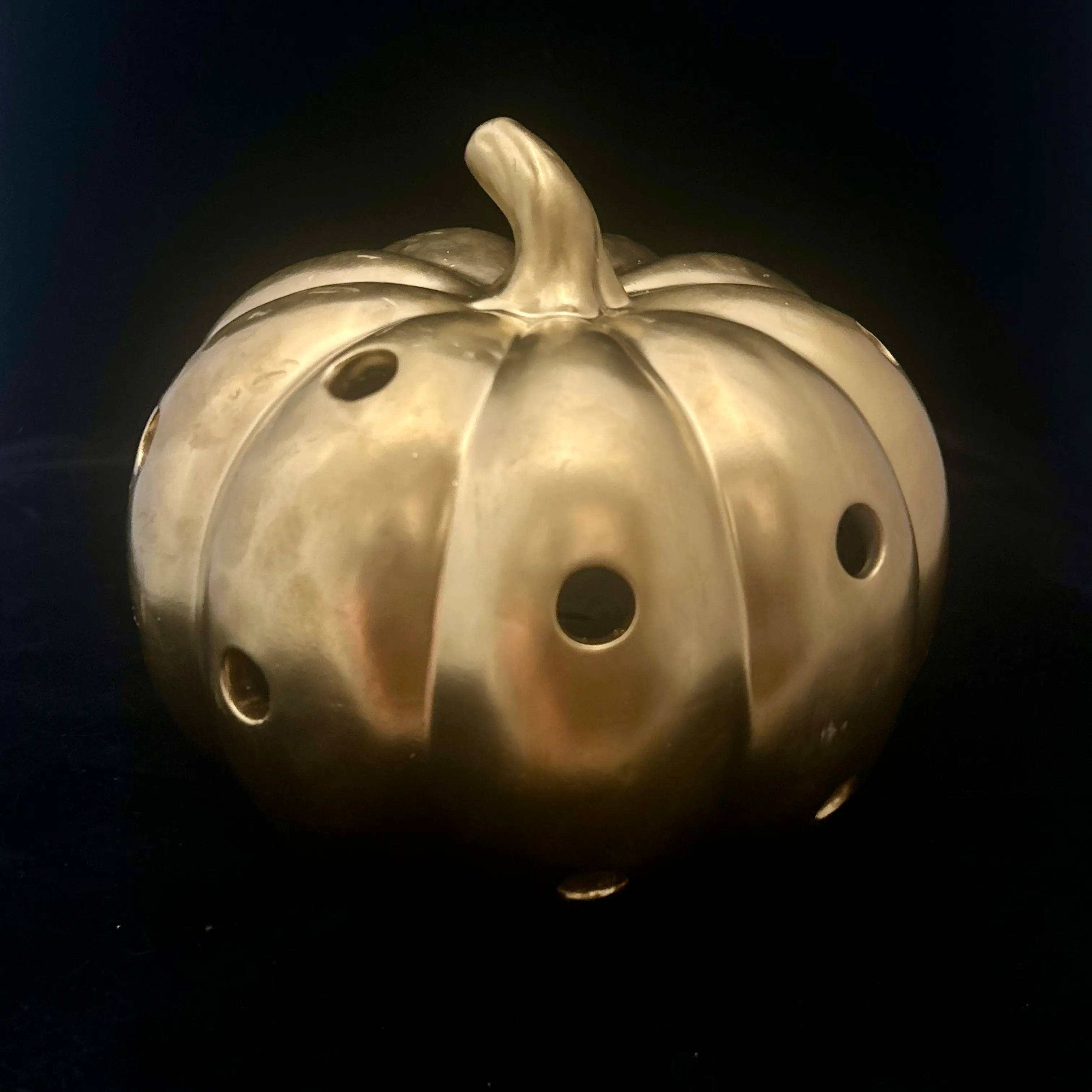Large Gold Pumpkins with Holes