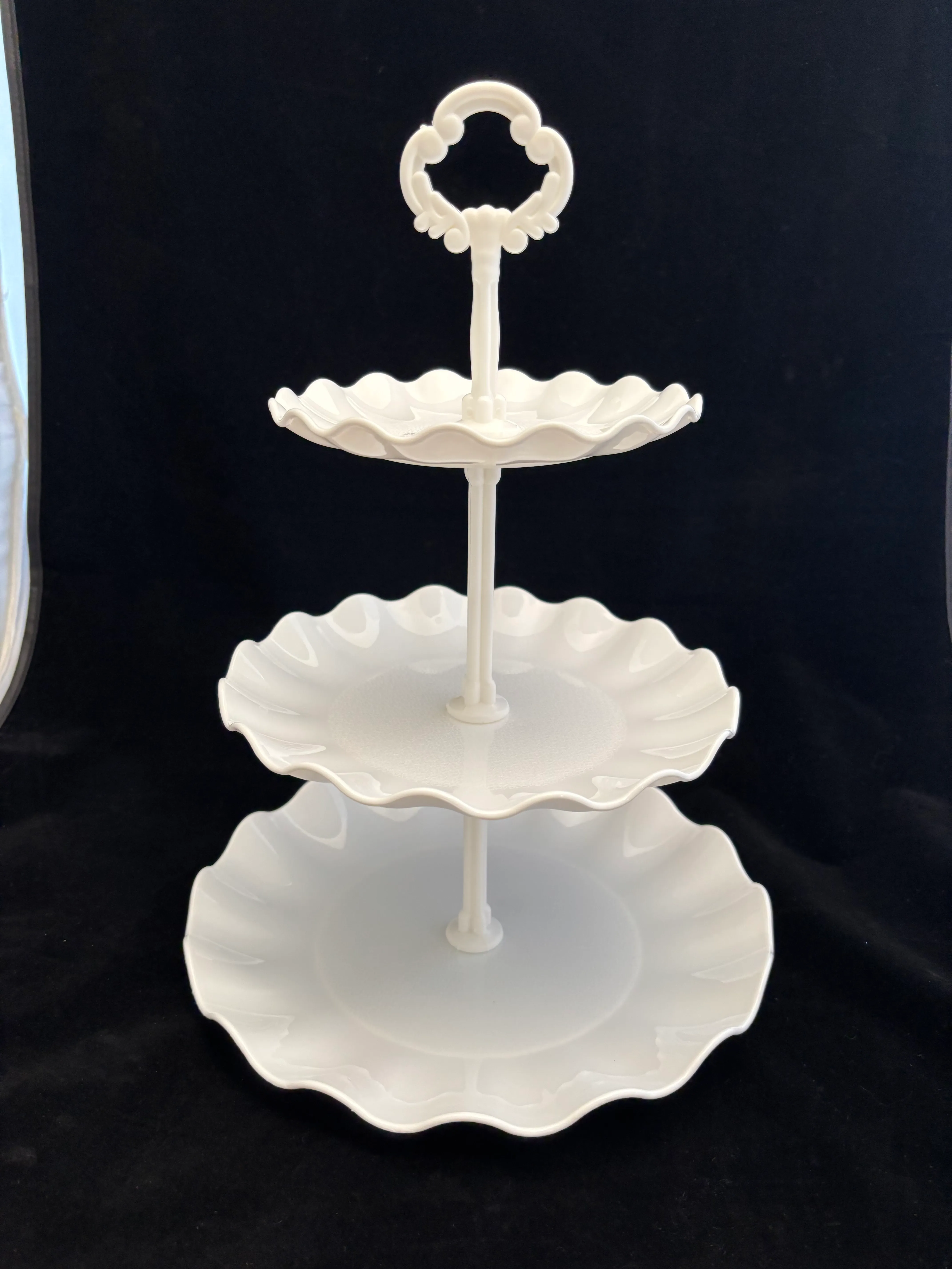 White Acrylic 3-Tier Cupcake Stand 