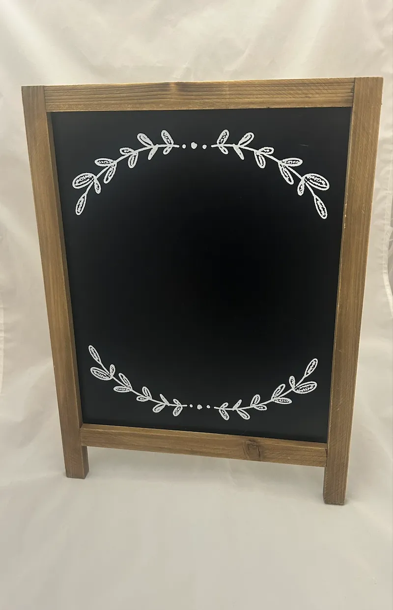 15 inch White Boho/Black Chalkboard