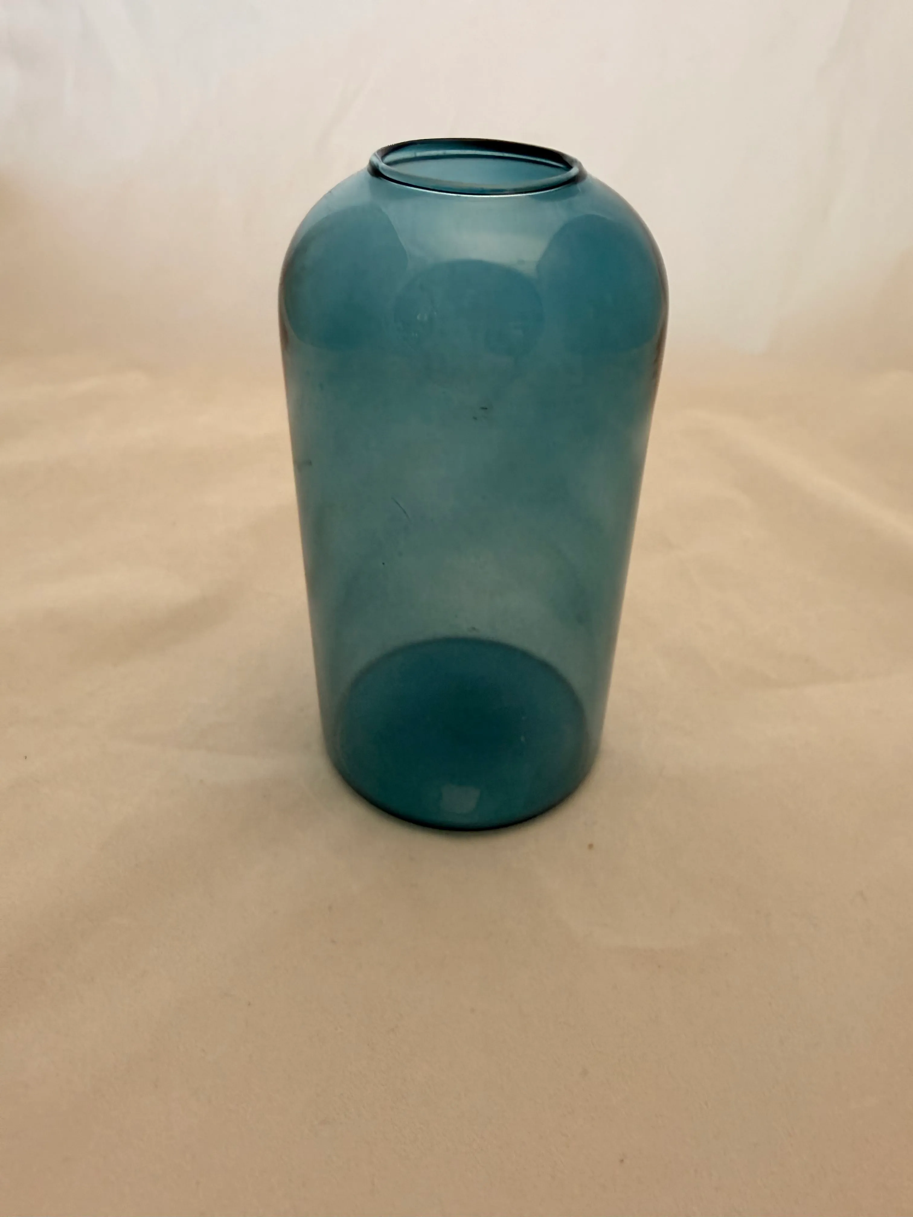 5" Blue Rounded Top Clear Vase