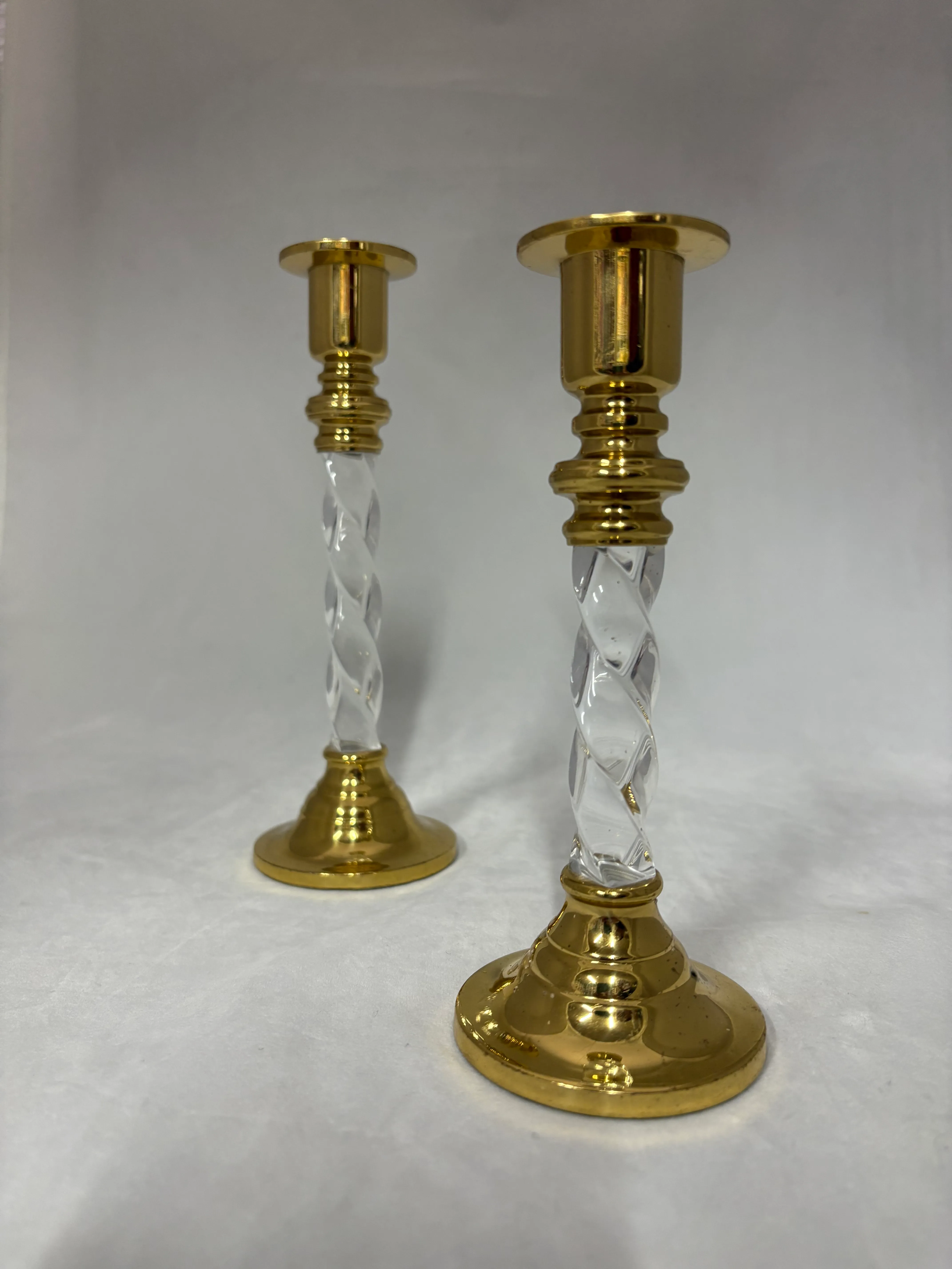 Brass & Crystal Vintage 2pc Set