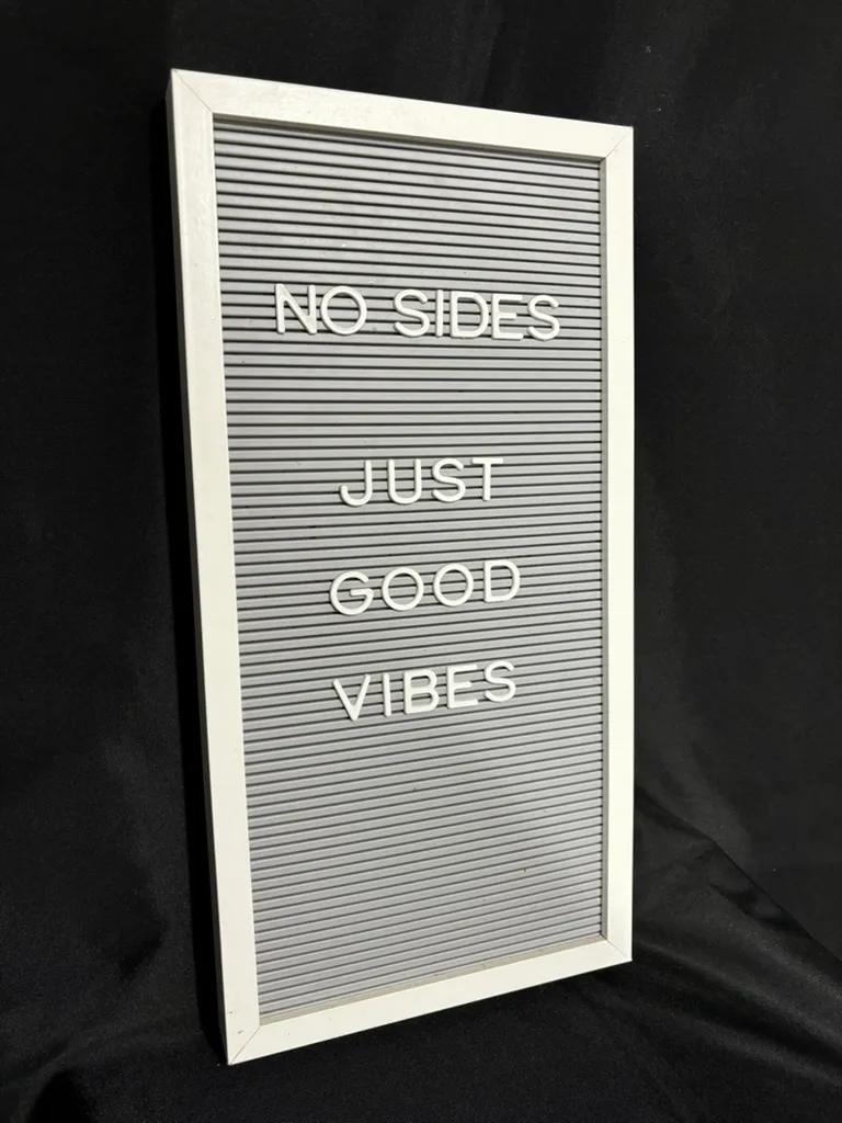 Grey Letter Board with Letters
