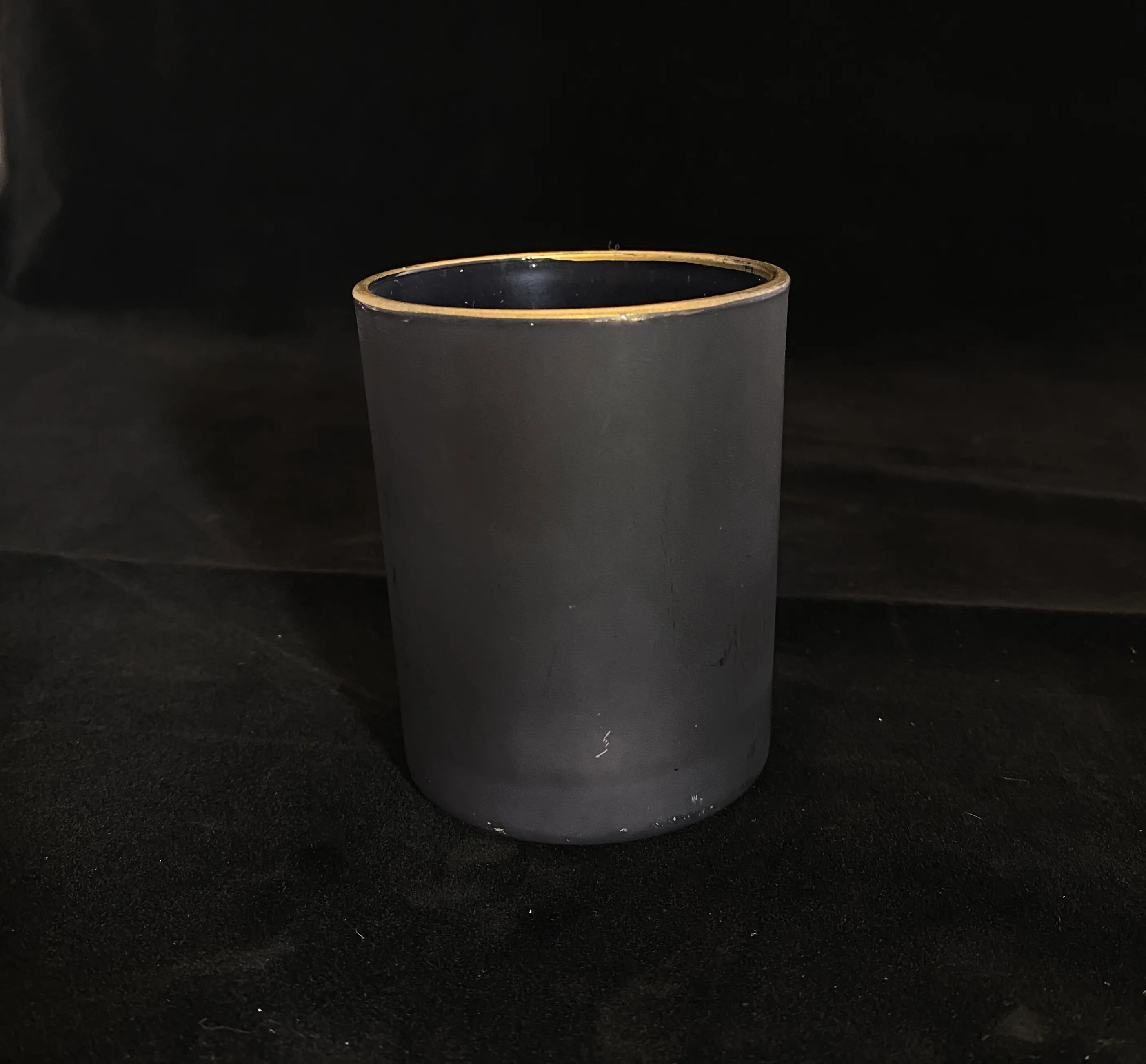 Black Votive with Gold Rim 1