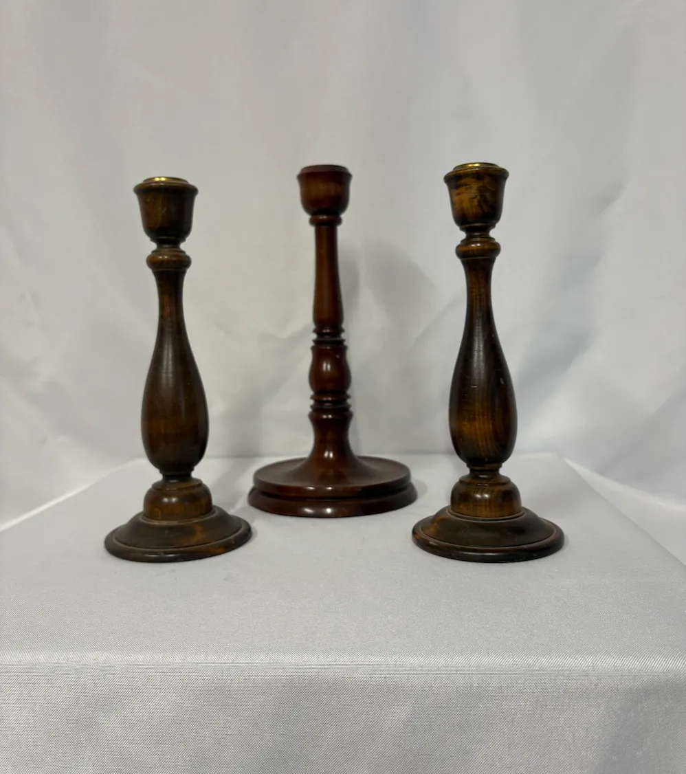 Vintage Wood Taper (Set of 3)