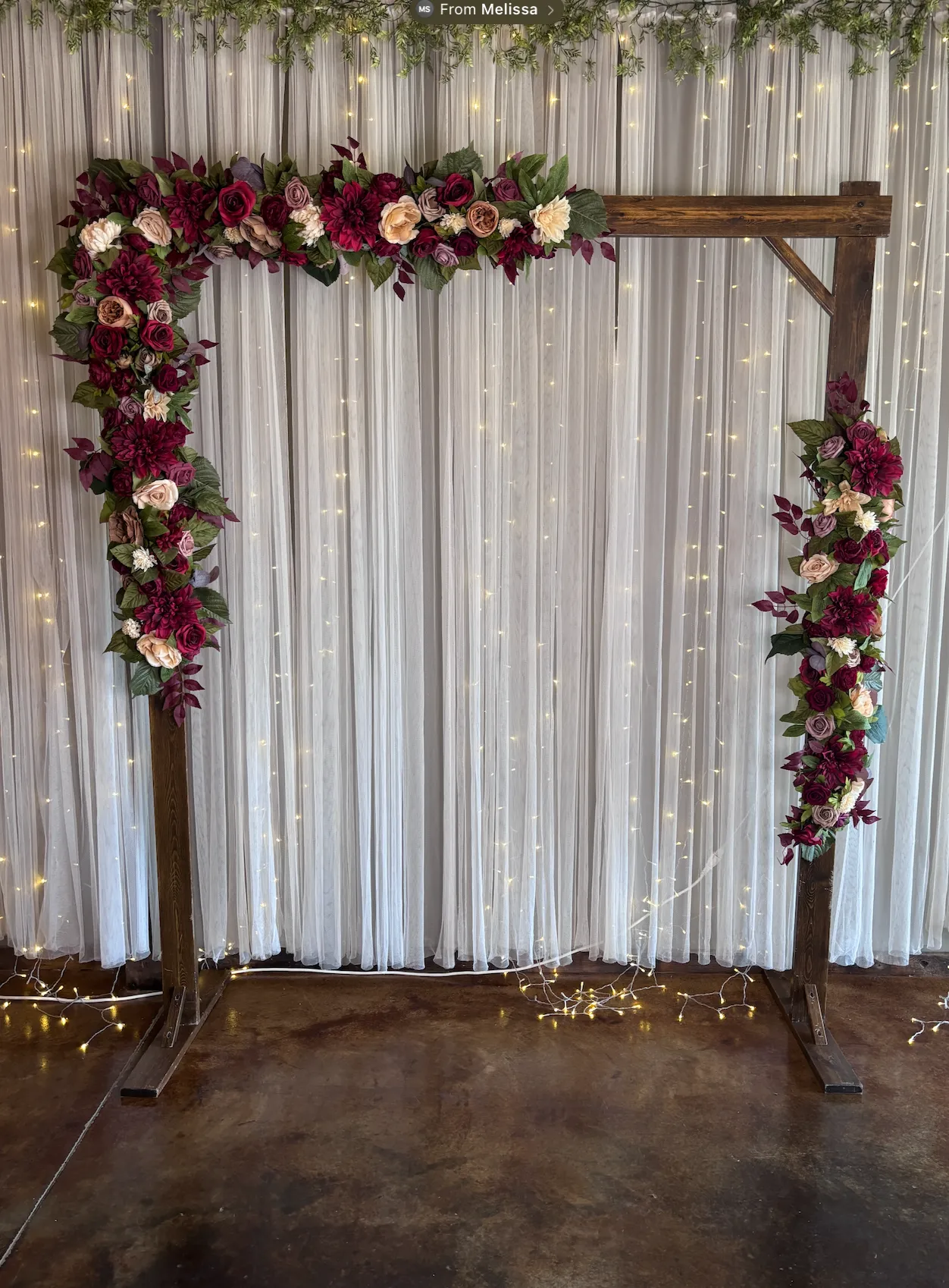 Burgundy Fall 3pc Floral Arch Swag