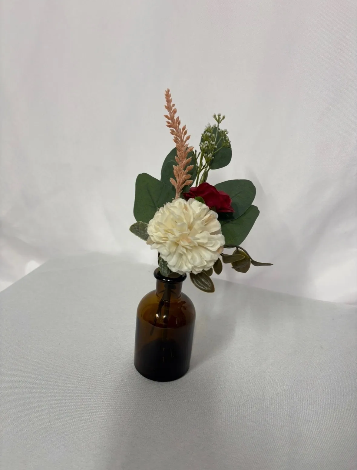 Burgundy Fall Premade Floral Small Vase 1