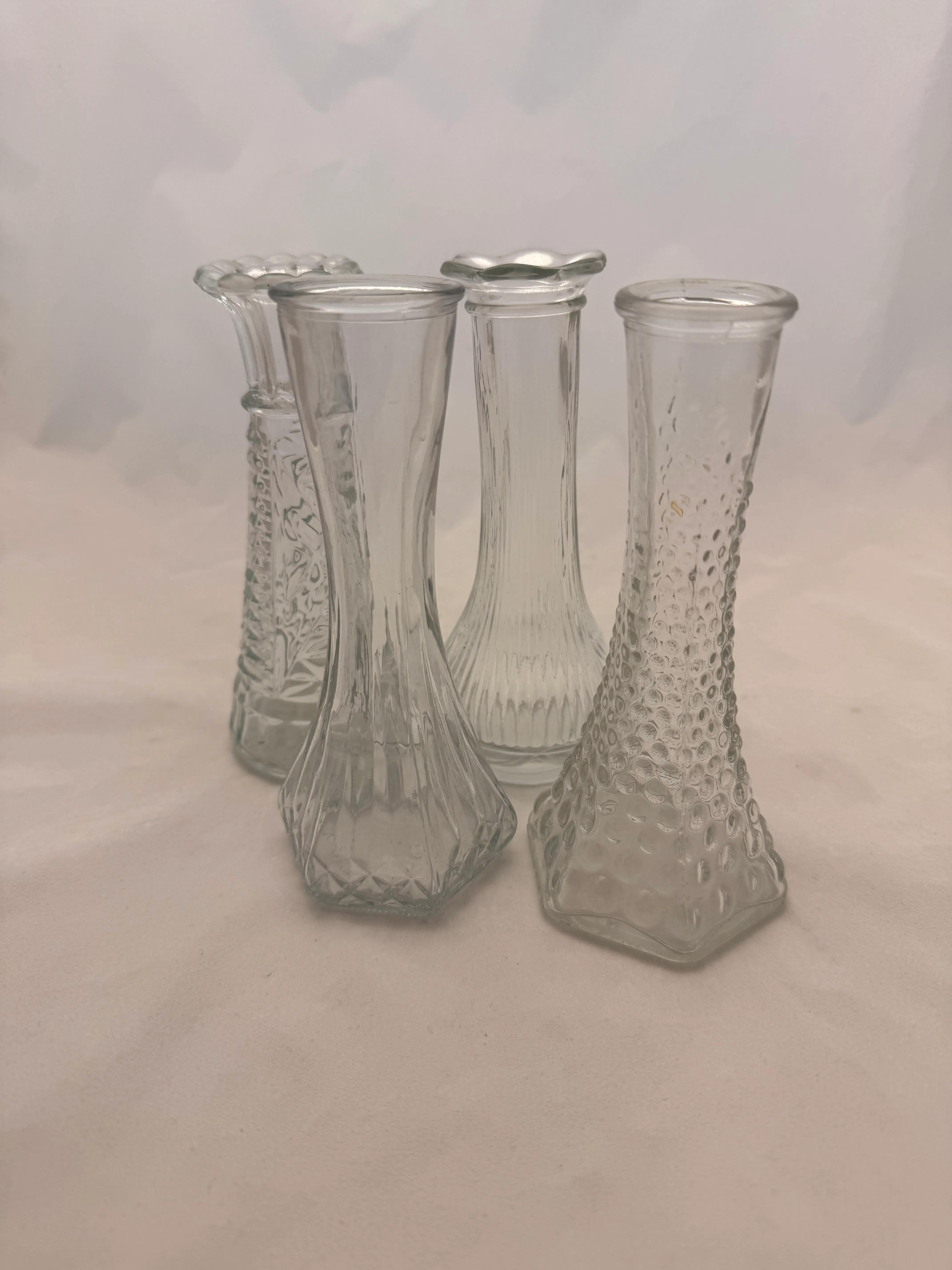 6 Inch Clear Vintage Vase Small