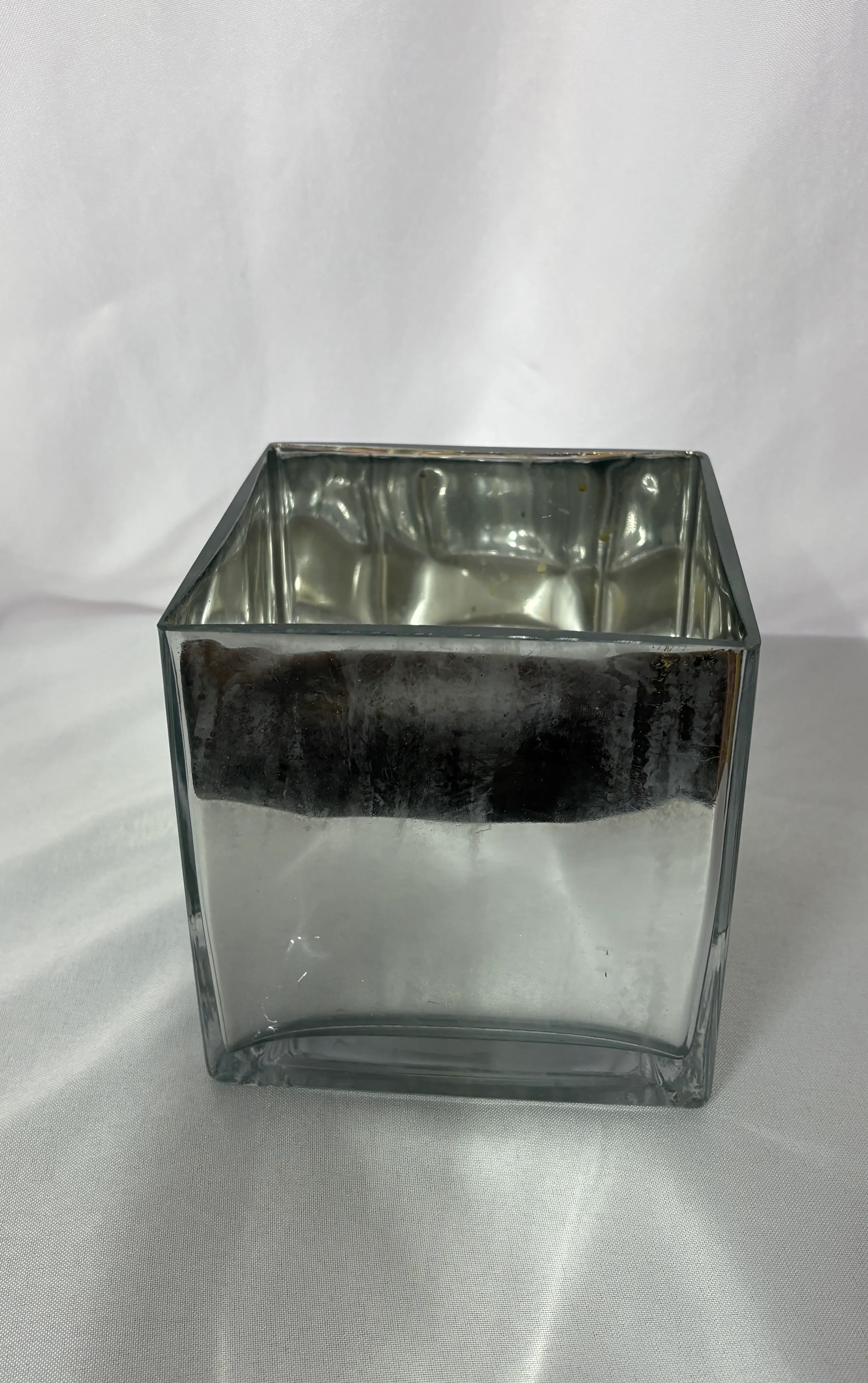 Silver Mirror Square Vase
