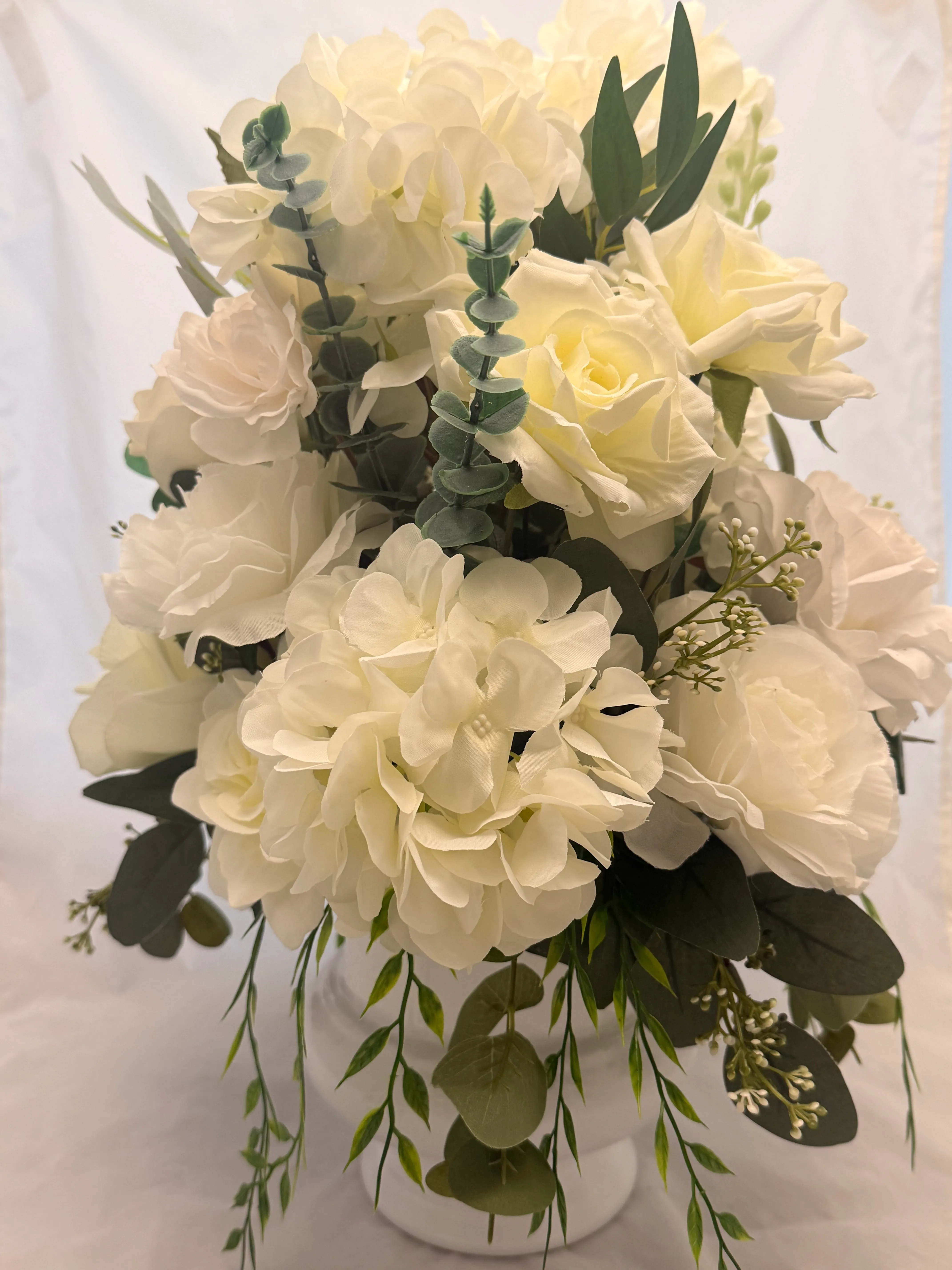 Classic White Freestanding Premade Floral Arrangement