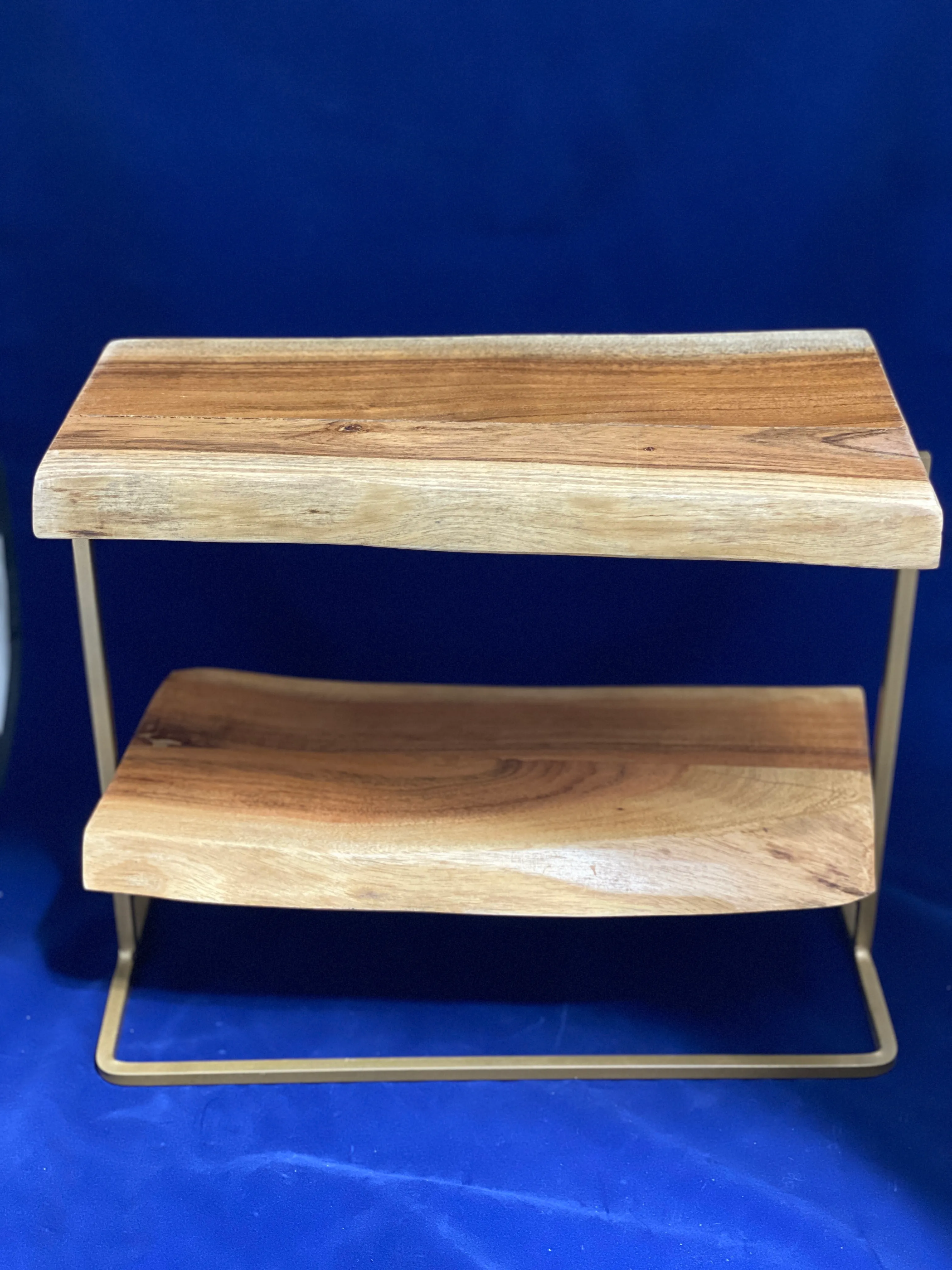 Wood & Gold 2 Tier Cupcake Stand 