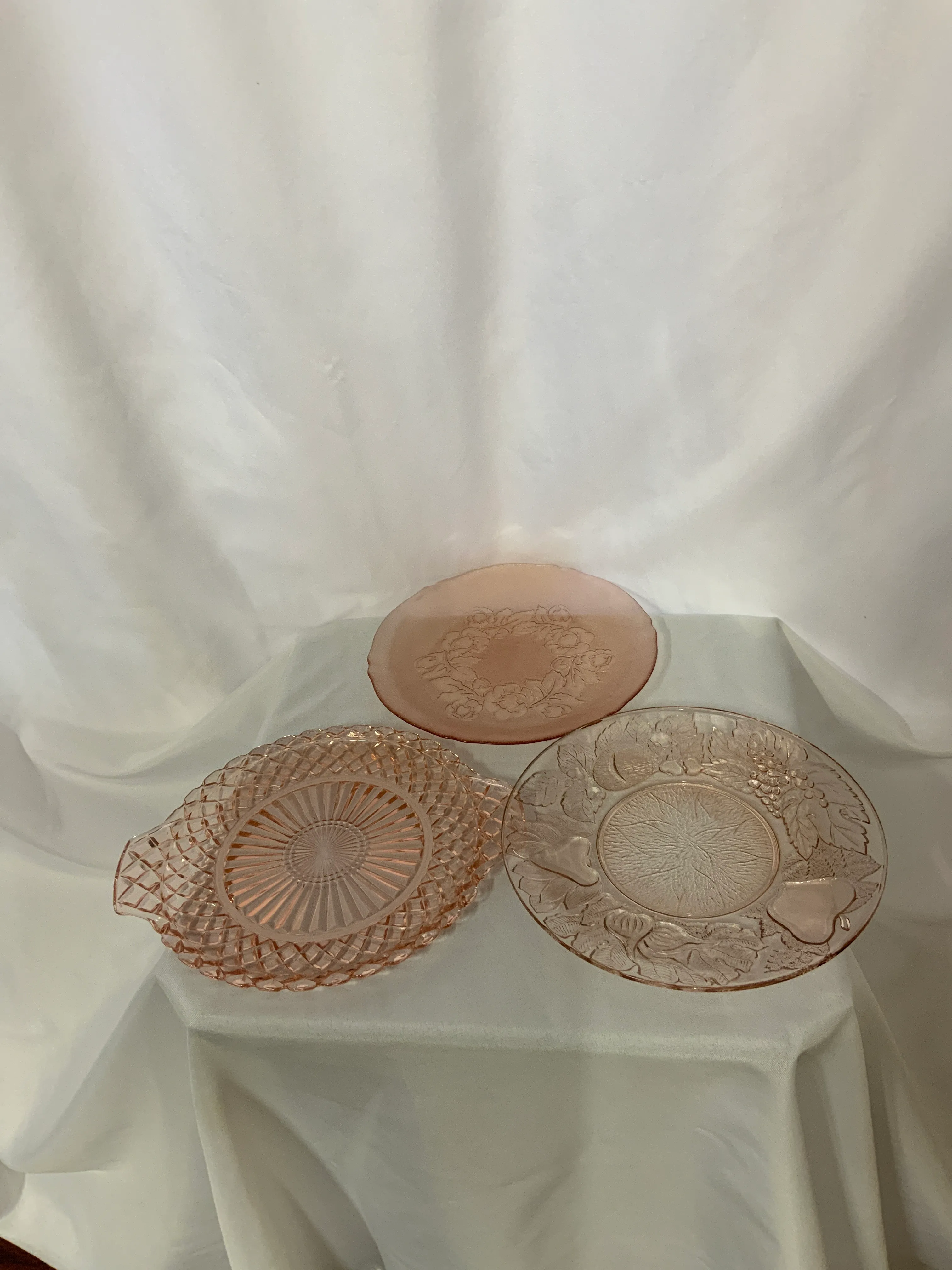 Pink Depression Glass Plate Variety