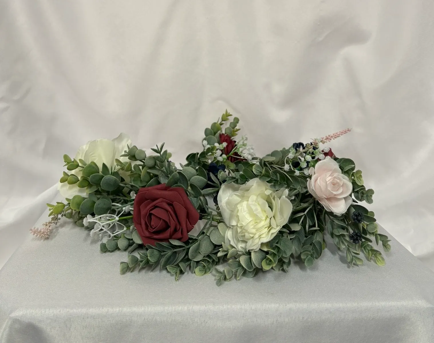 Burgundy Floral and Greenery Accent XL