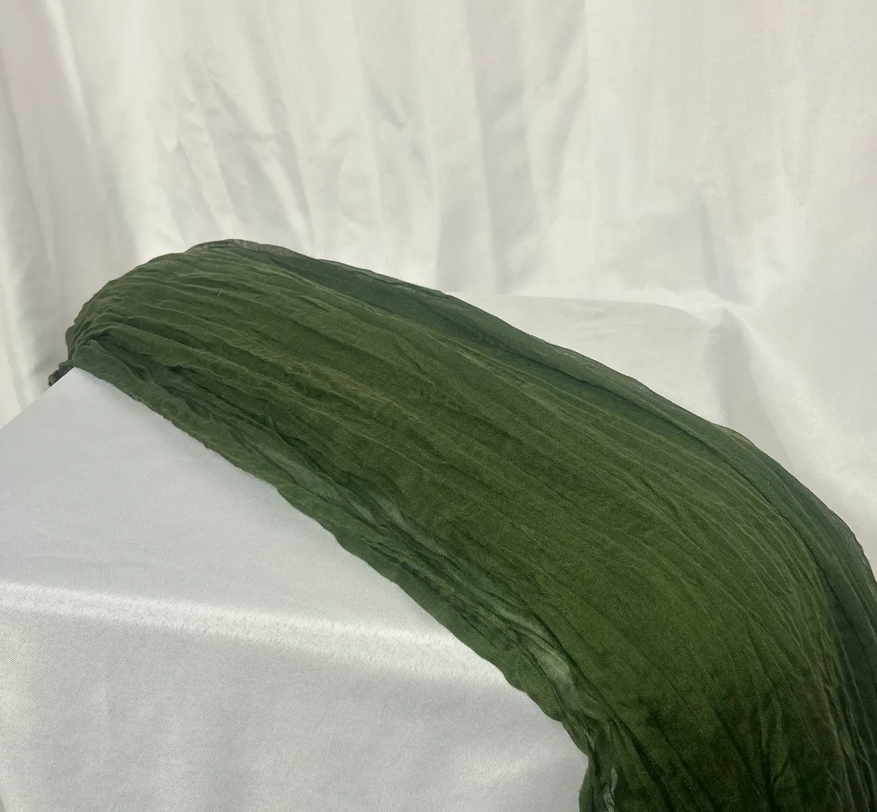 Olive Green 14 ft Cheesecloth Table Runner