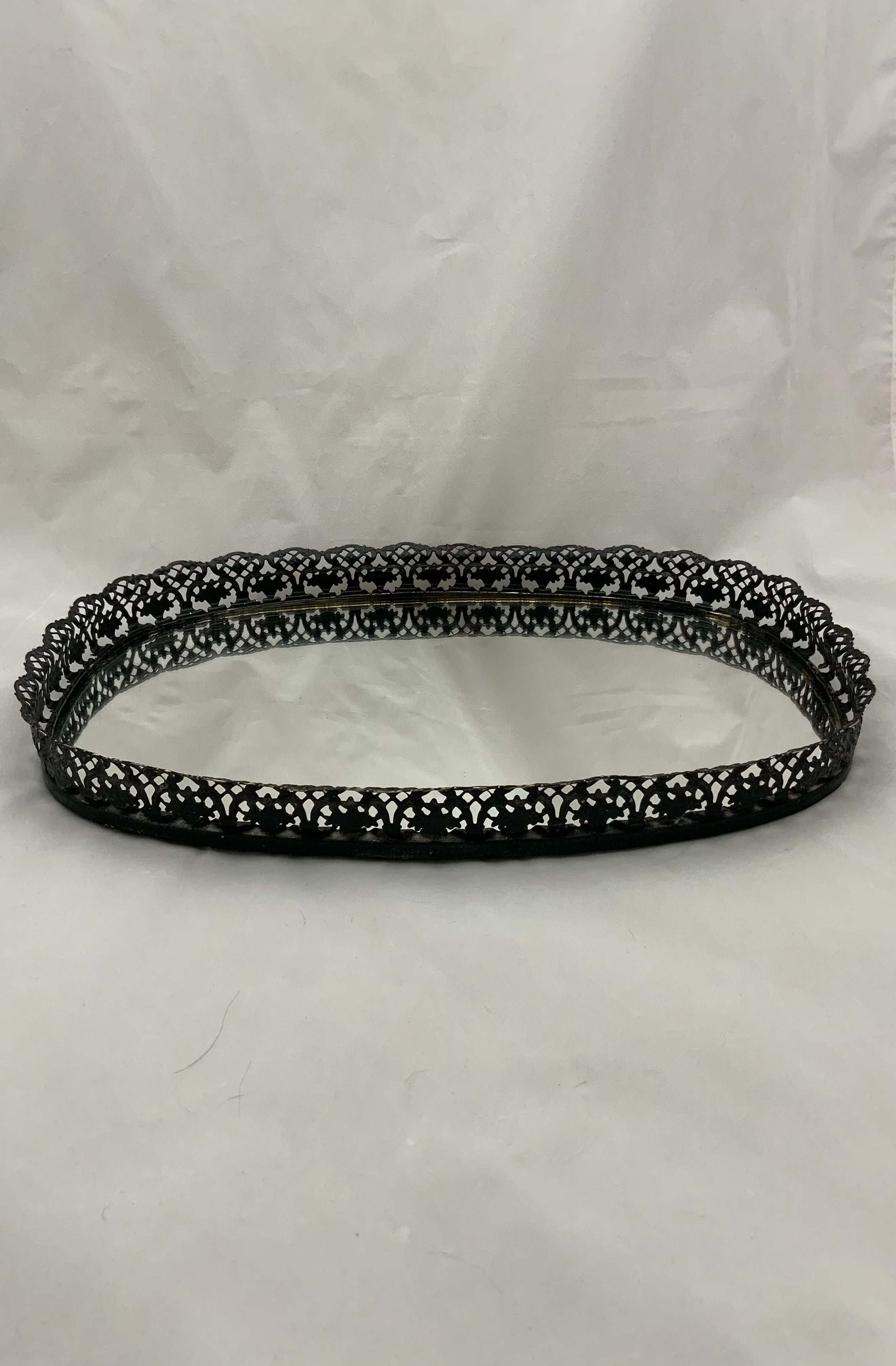 Vintage Black Mirror Tray