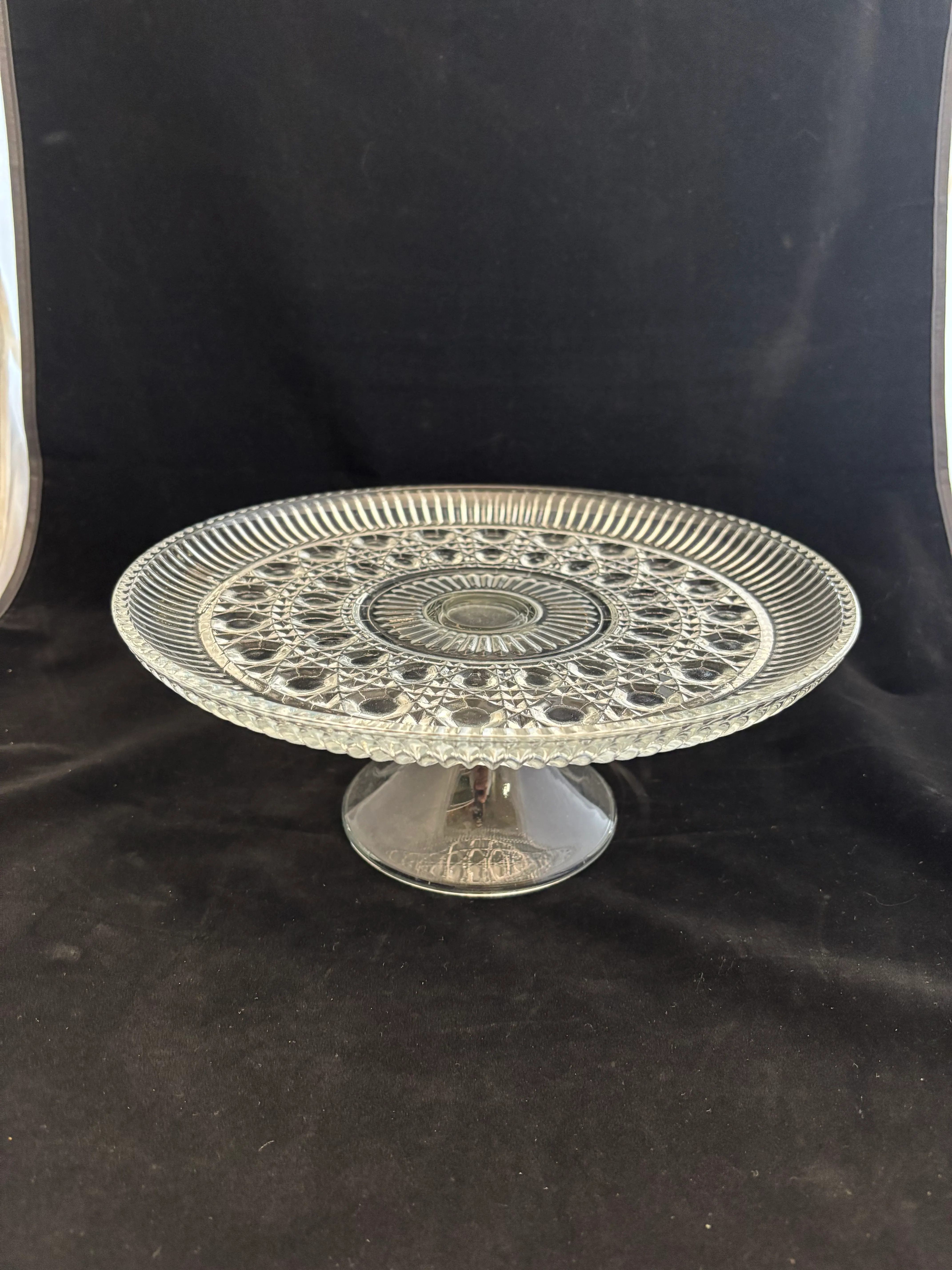 Vintage Clear Cake Stand 7