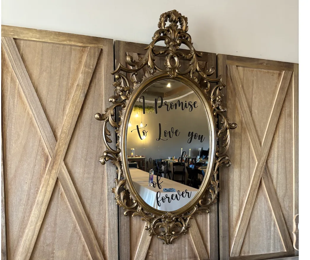 Gold Vintage Mirror Sign